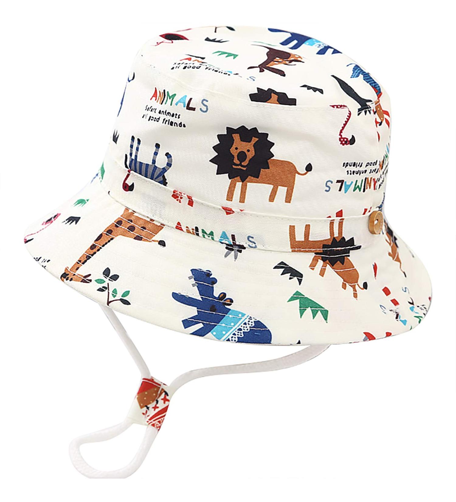 XYIYI Kids Bucket Hat | Adjustable Sun Hat for Boys Girls 1-2 Years | Breathable Beach Hat with Lion Design - Buy Online on GoSupps.com