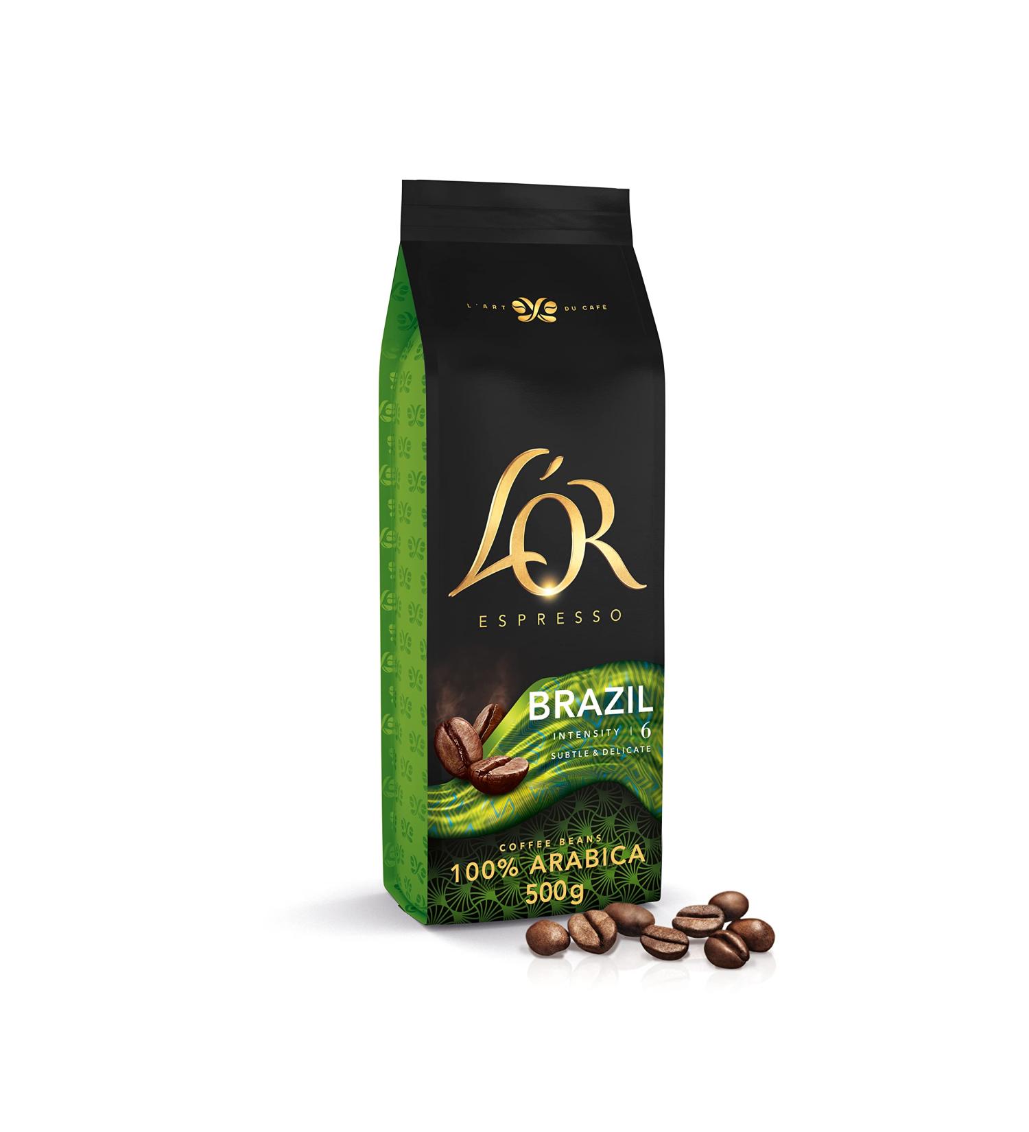 L'OR Espresso Brazil Coffee Beans 500g - Intensity 6 - 100% Arabica - Pack of 1 - Buy Online on GoSupps.com