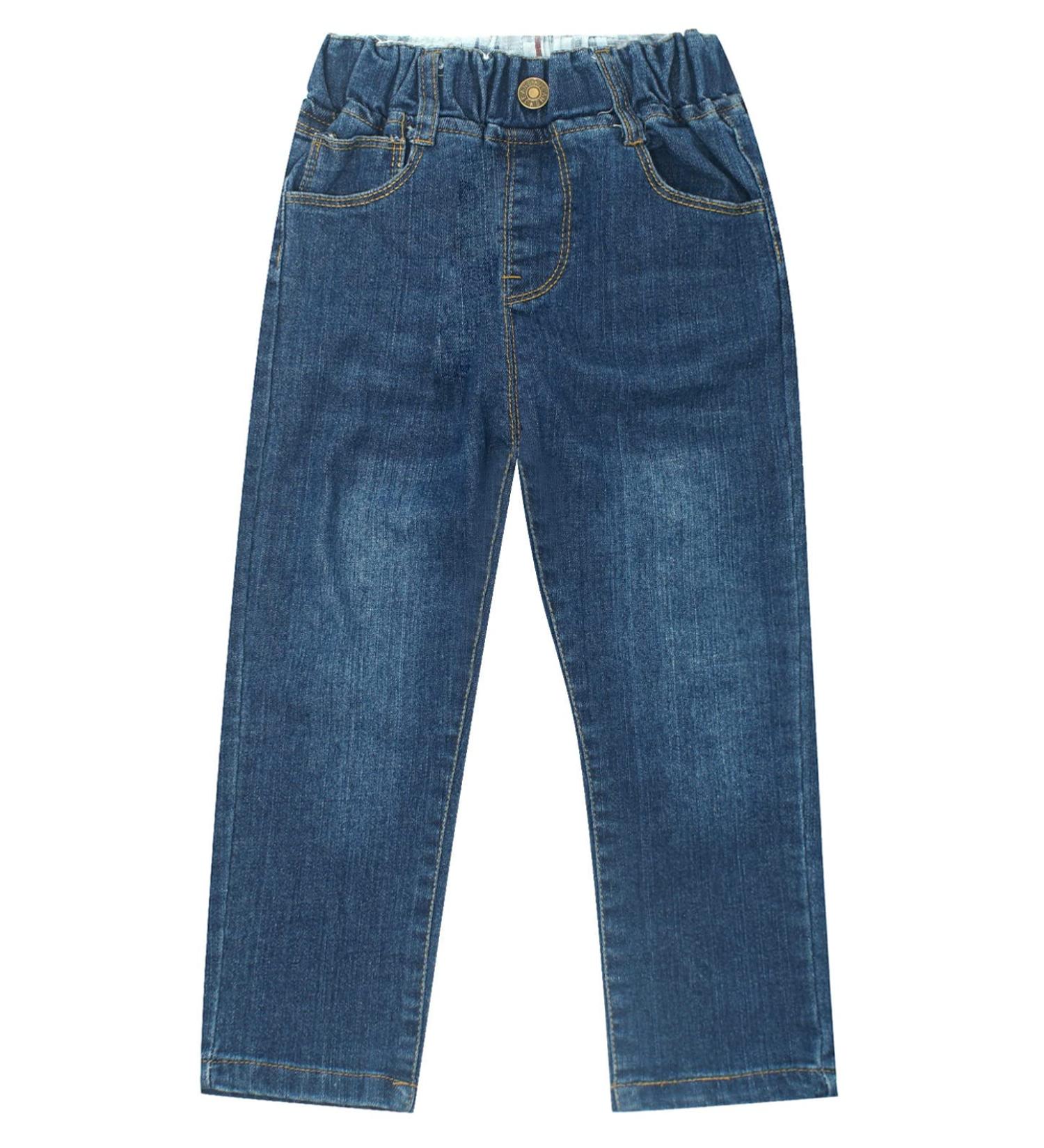 SEAUR Boys Blue Ripped Jeans 4-5 Years | Elastic Waistband Denim Pants with Pockets for Daily Wear - Buy Online on GoSupps.com