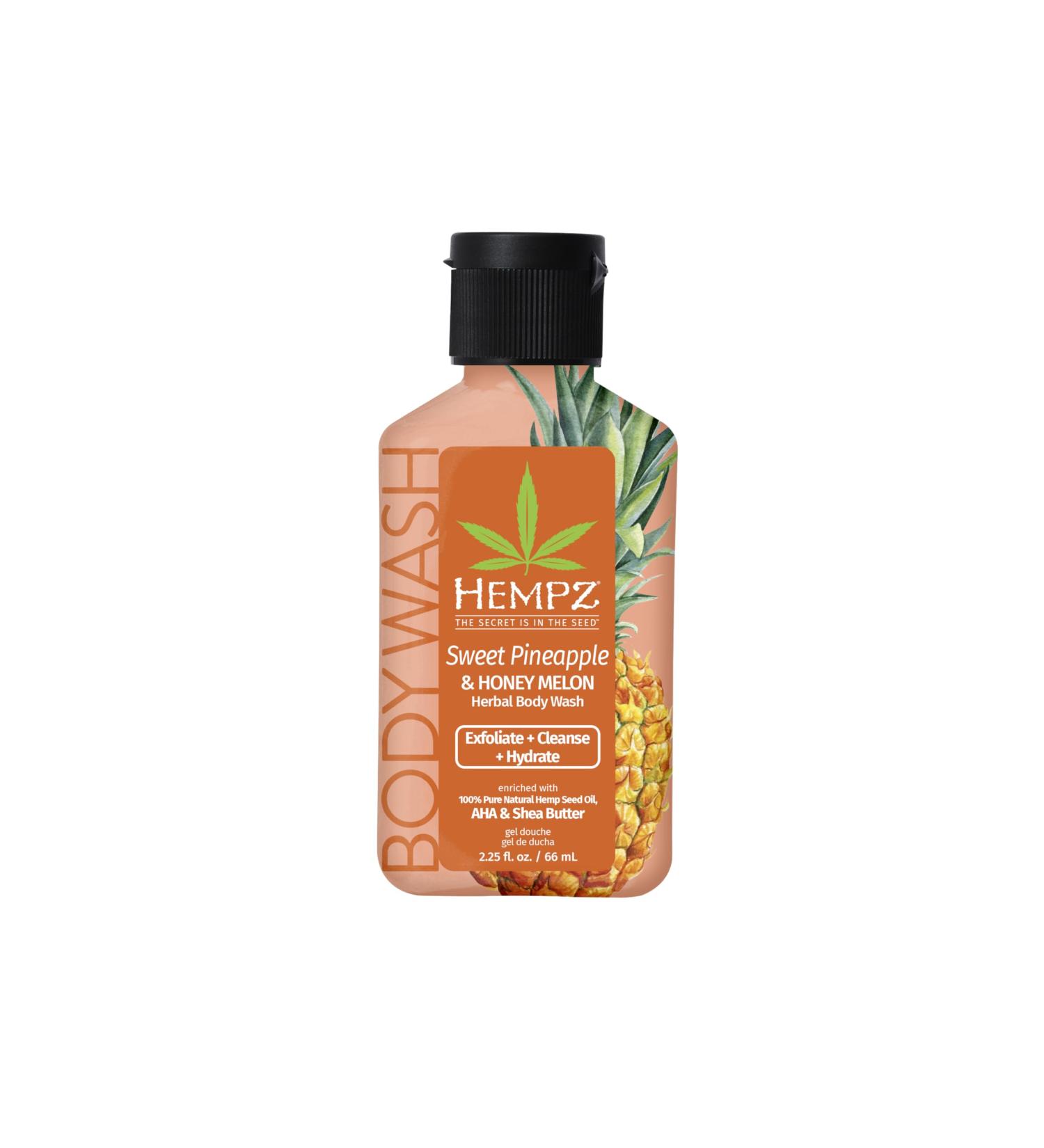 Hempz NEW Mini Body Wash Sweet Pineapple & Honey Melon Travel Size Shower Gel 2.25 oz. Sweet Pineapple & Honey Melon 2.25 Fl Oz (Pack of 1) - Buy Online on GoSupps.com