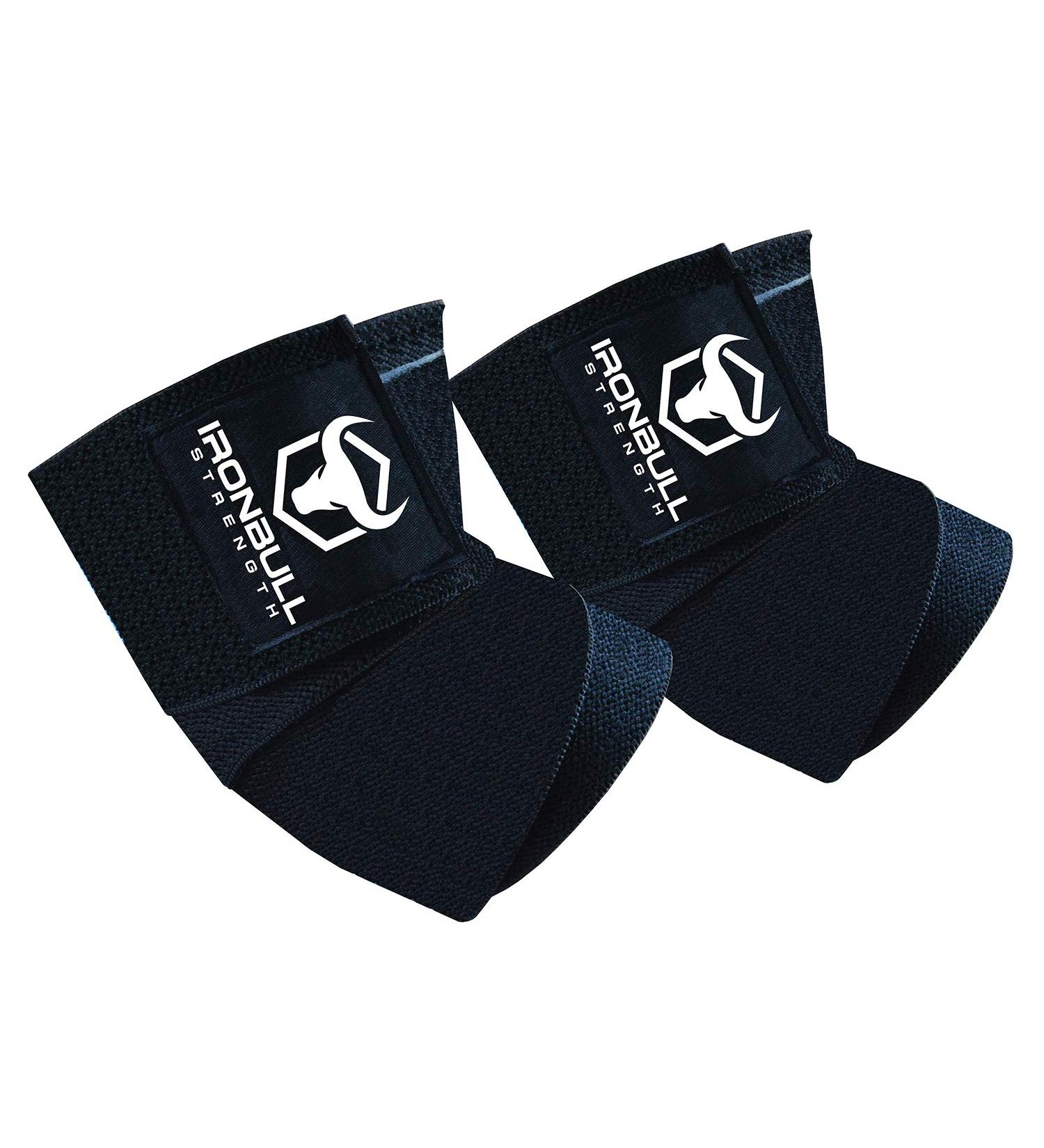 Iron Bull Strength Elbow Wraps (1 Pair) - 40 Elastic Support for Weightlifting - Black - Buy Online on GoSupps.com