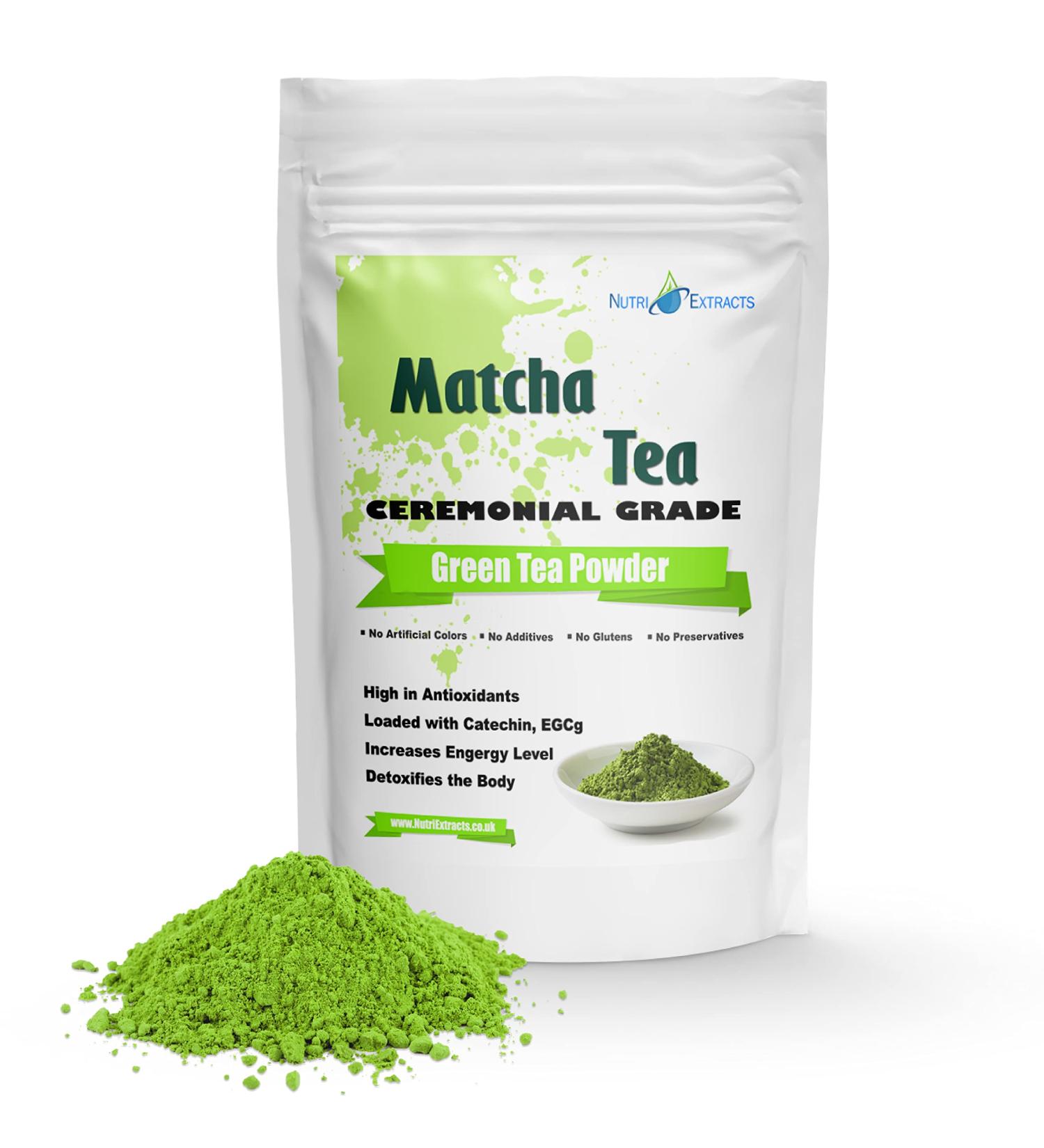 NutriExtracts Matcha Green Tea Powder Ceremonial Grade - 200g (200 Servings) Perfect for Natural Detox Energy-Boosting Smoothies Culinary Creations Vegan - Buy Online on GoSupps.com