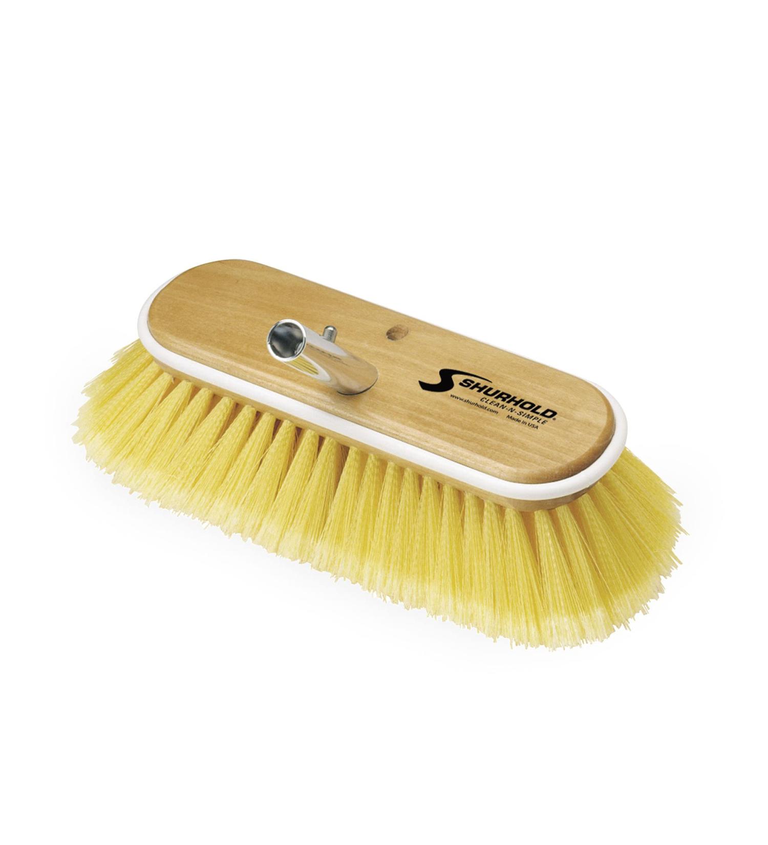 Shurhold 980 10-Inch Soft Bristle Deck Brush with Yellow Polystyrene Bristles - Gentle and Effective Cleaning Tool - Buy Online on GoSupps.com