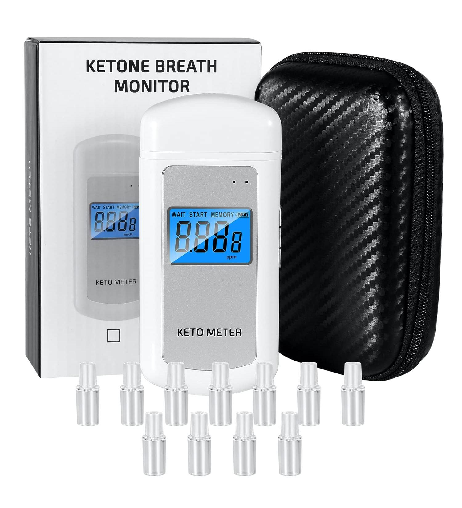 Portable Digital Ketone Meter for Ketosis Testing Kit | 10 Mouthpieces Included - Buy Online on GoSupps.com