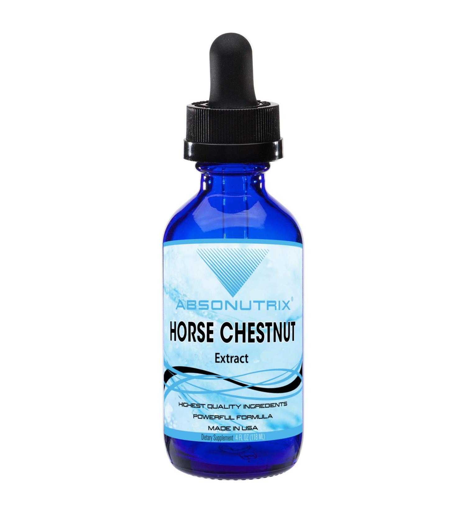 Absonutrix Horse Chestnut Extract 550 mg 4 Oz Drops 200 Servings Helps Detoxify Improves Circulation Third-Party Tested General Health Support Nutritional Boost Made in USA - Buy Online on GoSupps.com