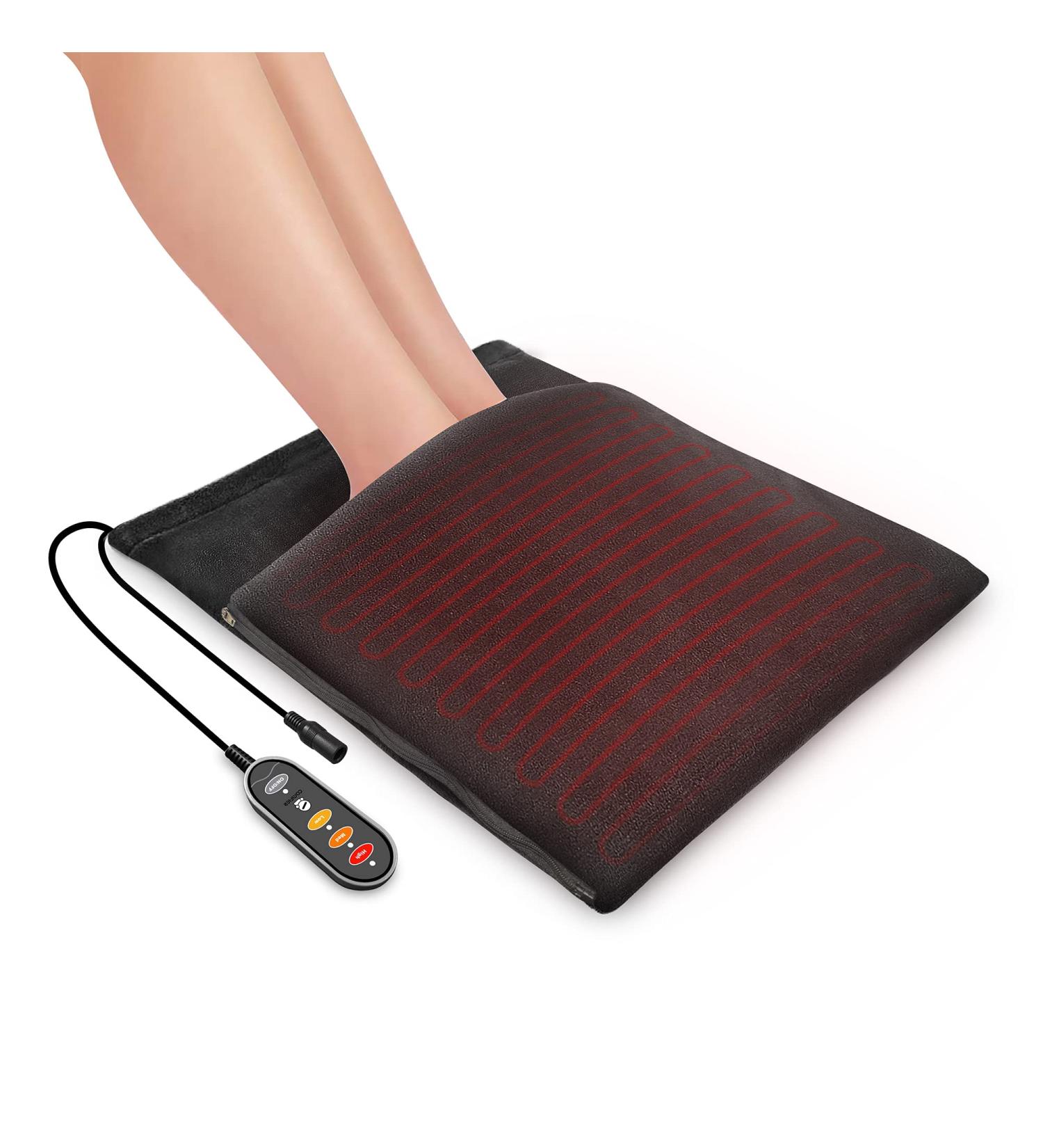 Comfier 2-in-1 Foot Warmer & Heating Pad | Large Washable Size, 12V Safety Voltage | Auto Shut Off, Feet Warmer for Women & Men | Heating Blanket for Cramps - Dark Gray - Buy Online on GoSupps.com