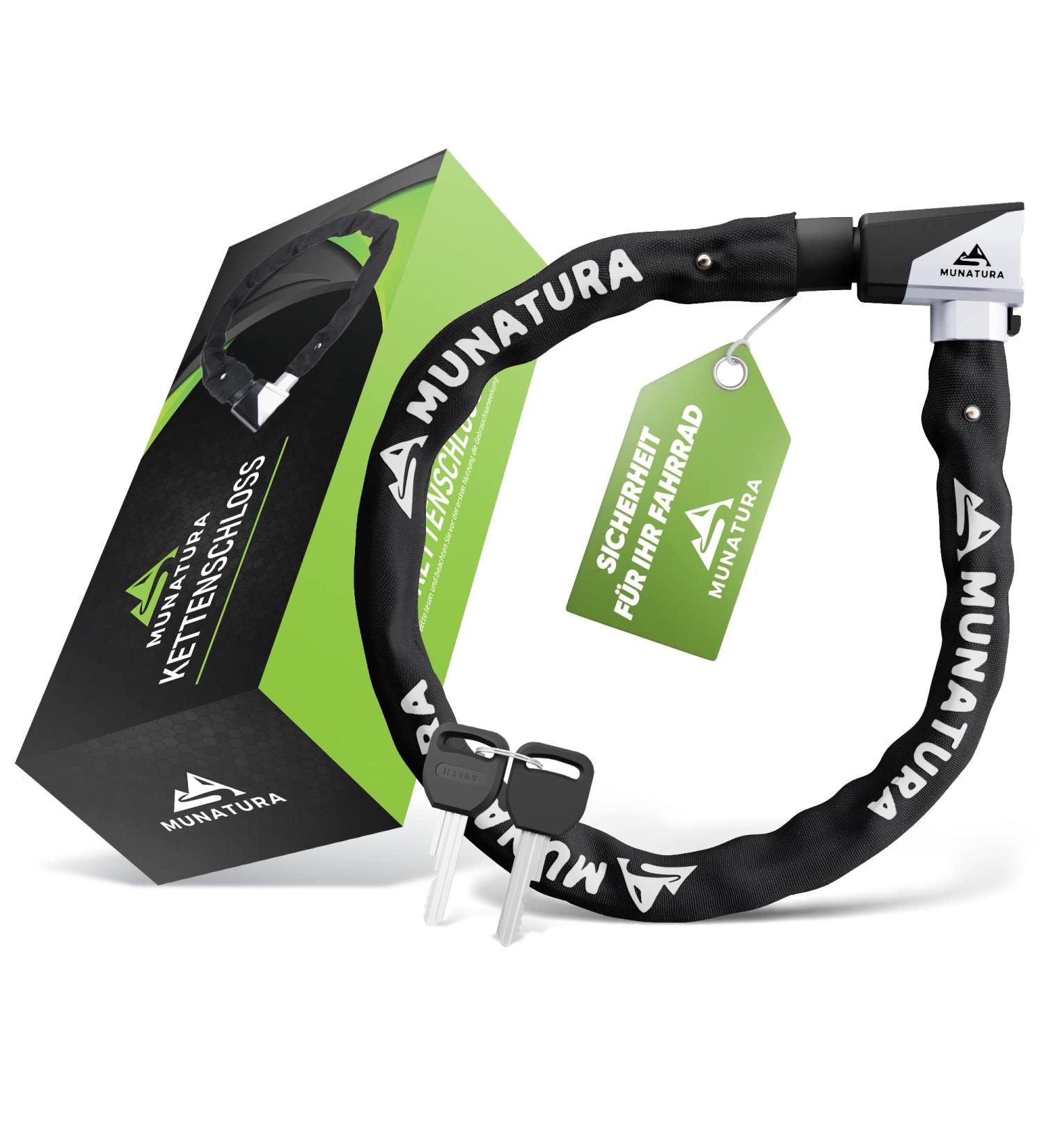 Munatura Chain Lock Bike 90cm - High Security Hardened Steel Lock for Bicycles & E-Bikes - Robust International Shipping - Buy Online on GoSupps.com