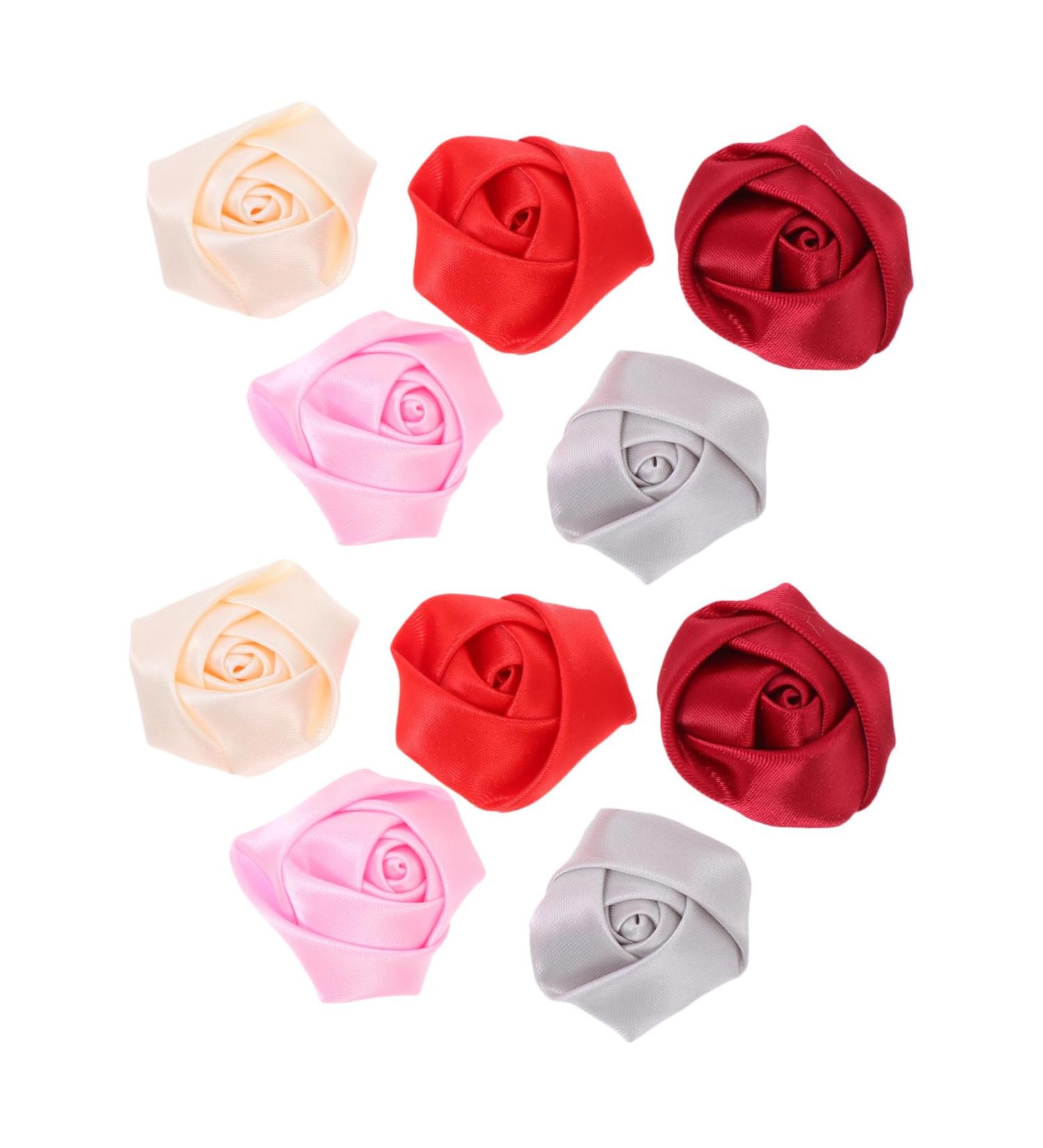 Housoutil 100 Pcs Headwear Material Wedding Hair Accessories Diy Hair 3d Rosebud Diy The Flowers Crafts Bride 3.5X3.5cmx5pcs Assorted Colorx5pcs - Buy Online on GoSupps.com
