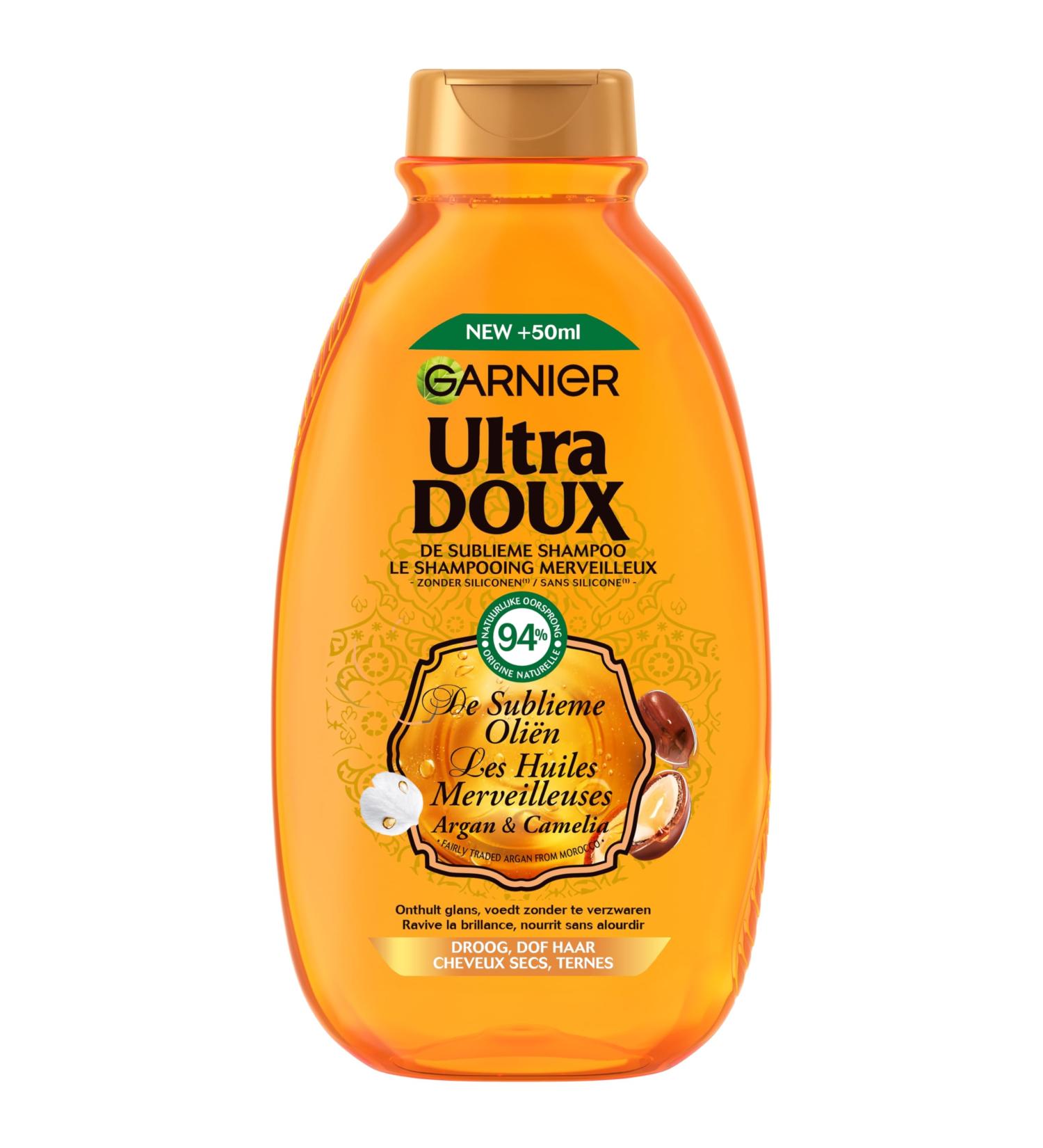 Garnier Garnier Ultra Gentle - Sublime Glowing Shampoo - Argan & Camellia Oil - Dry and Dull Hair - 300 ml