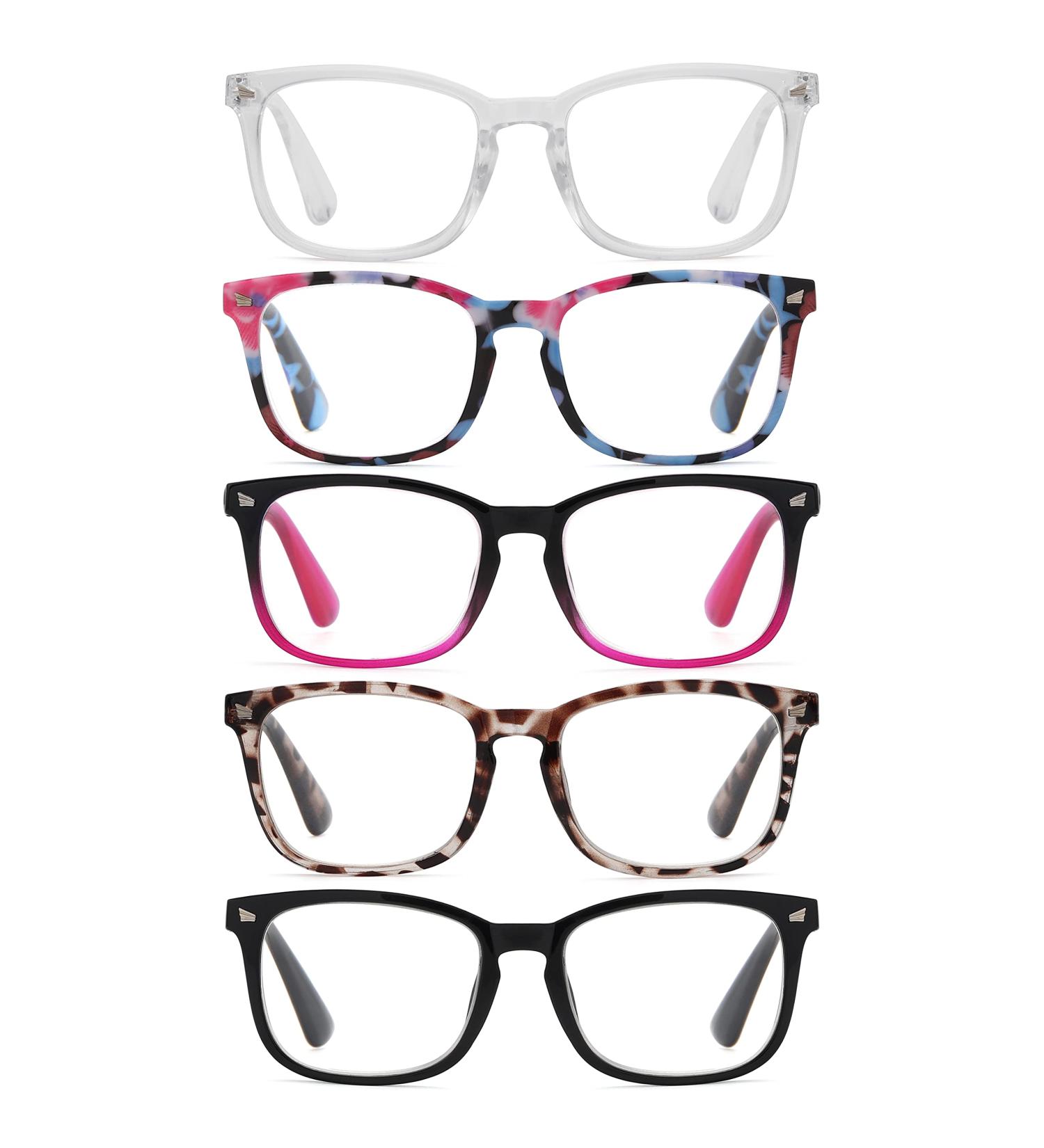 Reducblu 5 Pack Oversize Square Reading Glasses for Women +3.00 Diopters - Buy Online on GoSupps.com