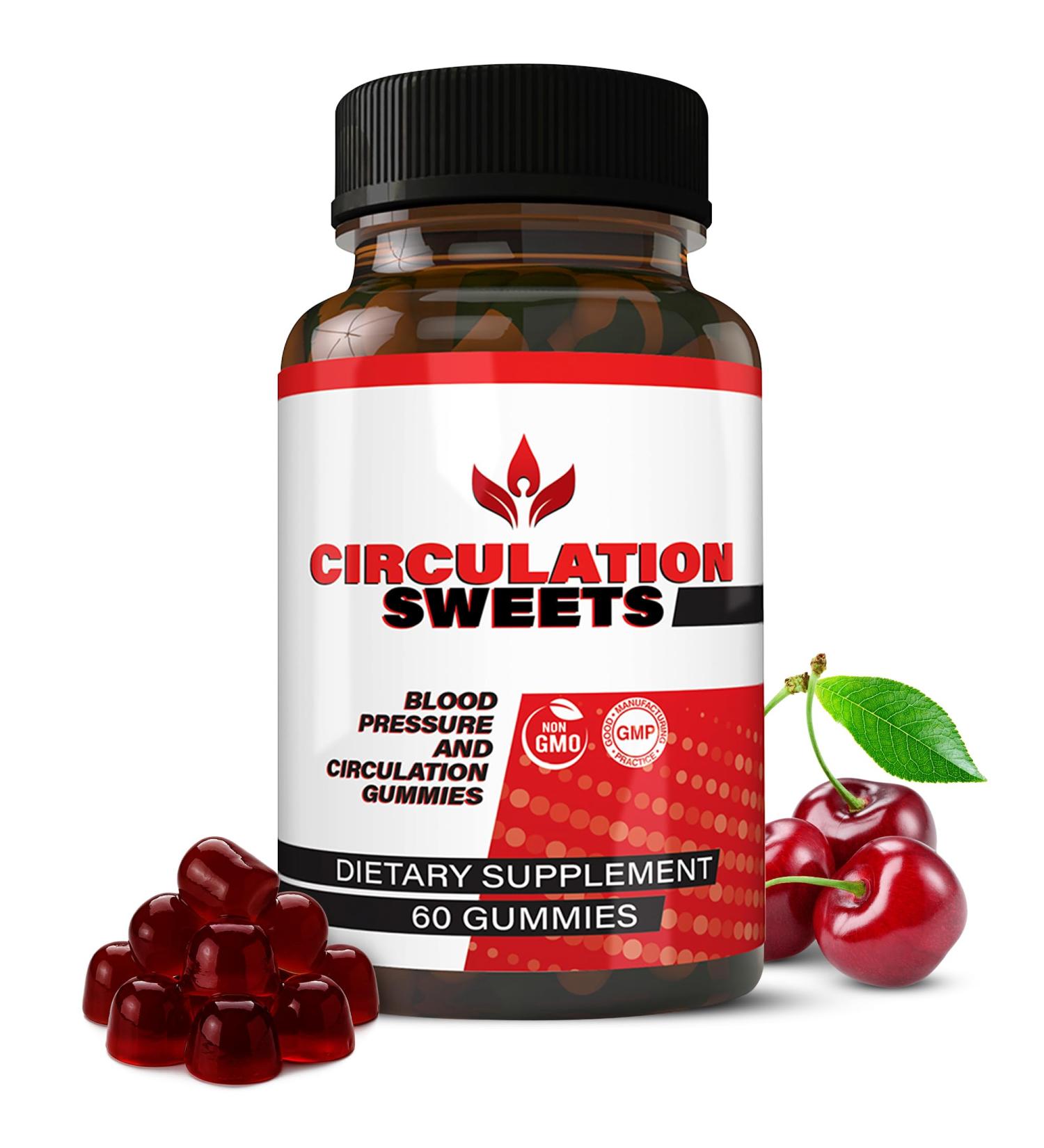 Circulation Sweets Beet Root Gummies - High Blood Pressure Supplements with S7 Beetroot & Pomegranate - Supports Circulation Energy & Neuropathy Relief - 30 Non-GMO Gummies (30 Count) 30 Count (Pack of 1) - Buy Online on GoSupps.com