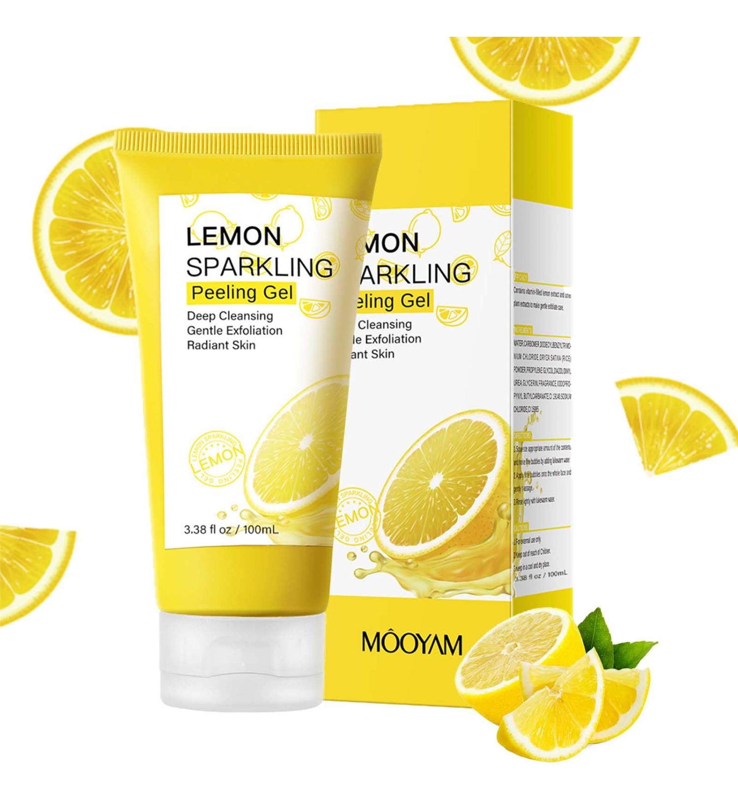 Lemon Exfoliating Gel Peeling Gel Face Exfoliator Removes Dead Cells for Face & Body & Knee Sebum Clear Pore Care Soothing & Refreshing Gently Daily Exfoliates For All Skin Types 3.38 Oz - Buy Online on GoSupps.com