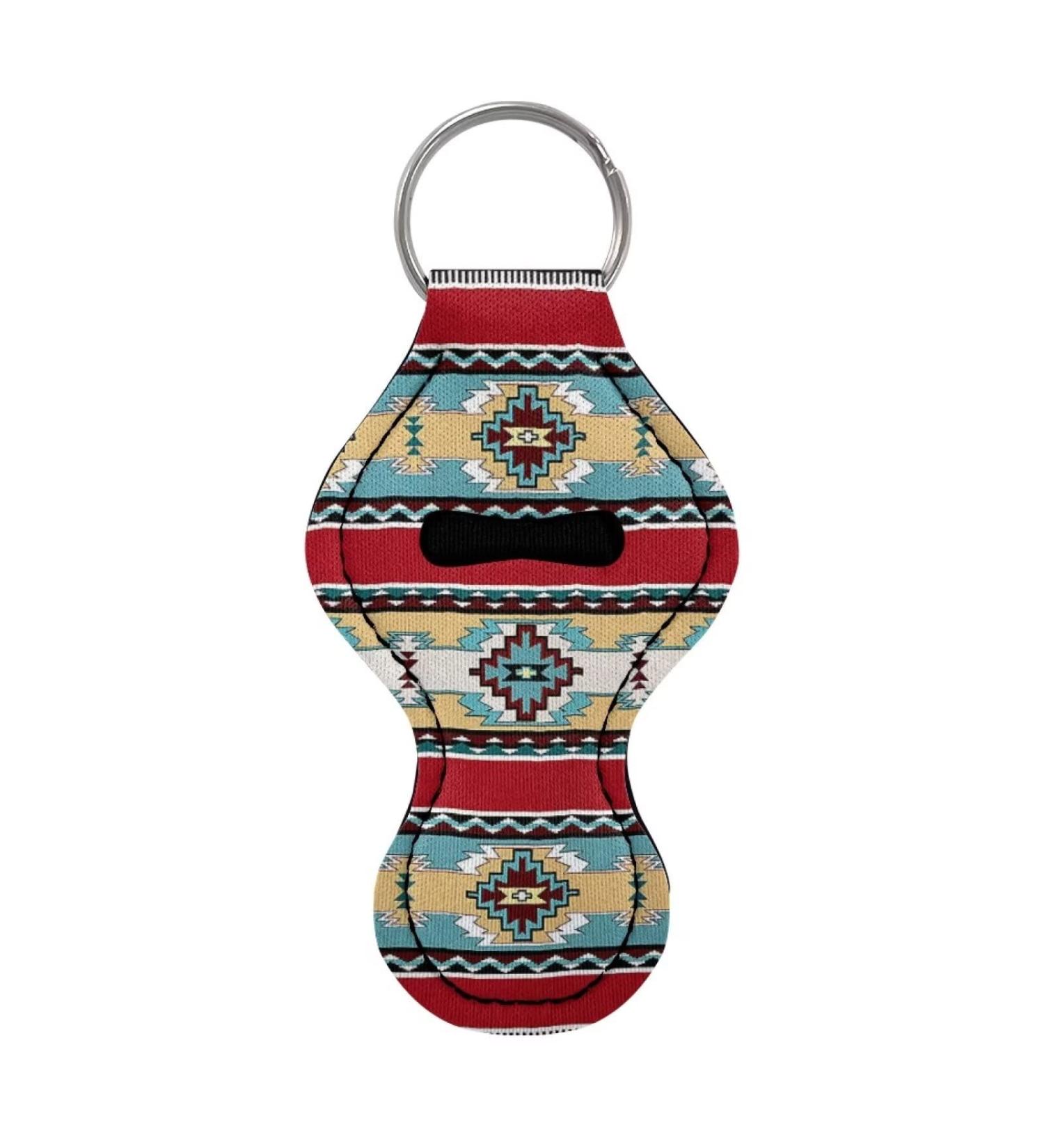 STUOARTE Women's Chapstick Keychain - Lip Balm - Lipstick Southwest Aztec Stripes - Red One Size - Buy Online on GoSupps.com