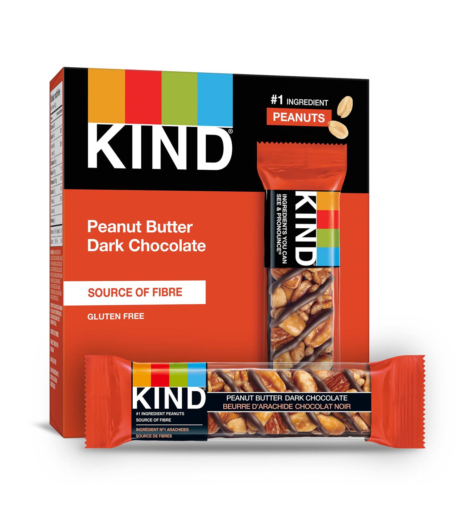 KIND Fruit & Nut Peanut Butter & Dark Chocolate Gluten Free Low Sugar 1.4 Ounce 5 Count Peanut Butter Dark Chocolate - Buy Online on GoSupps.com