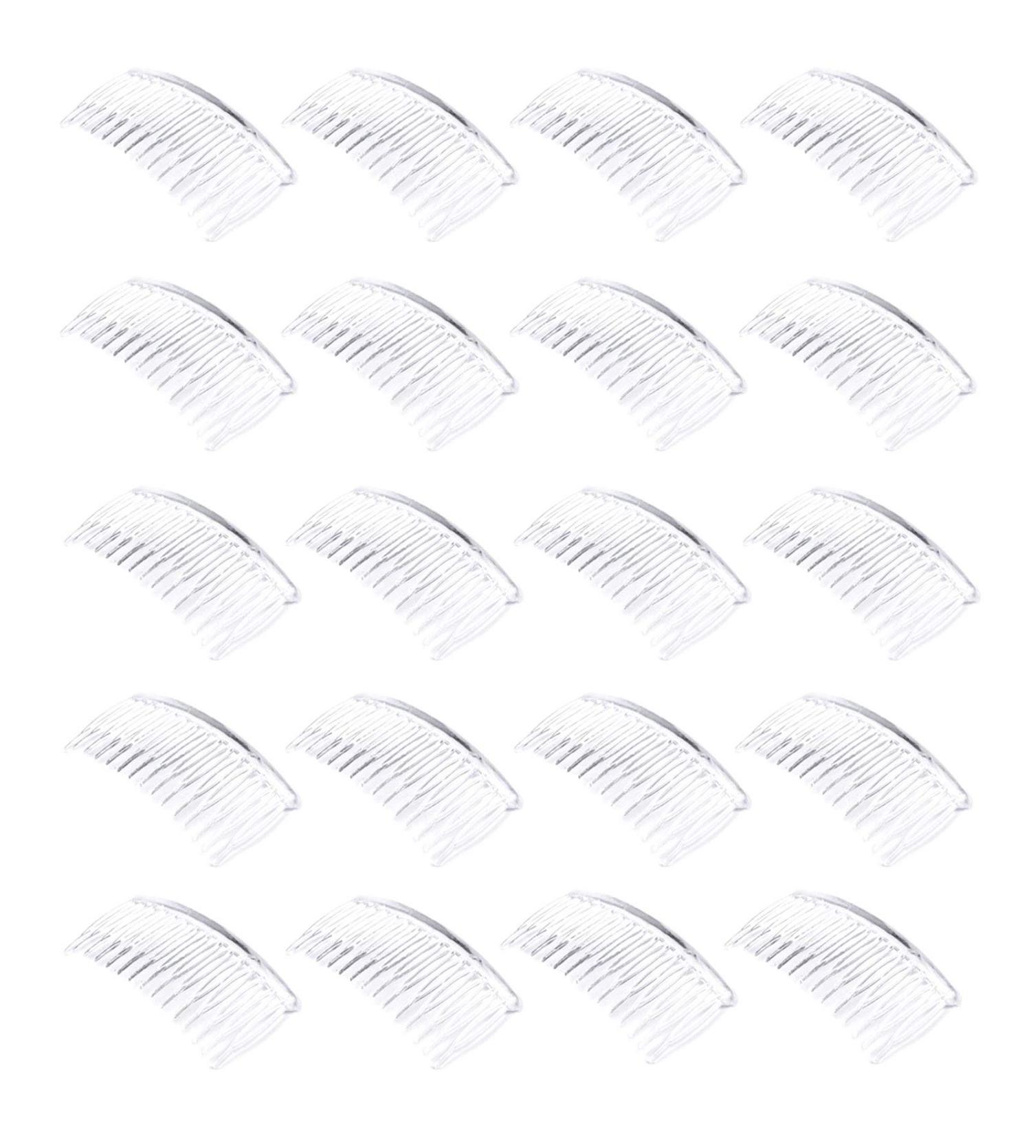 20 Transparent Side Hair Combs for French Twist & Wedding Veils - Premium Bridal Accessories - Buy Online on GoSupps.com