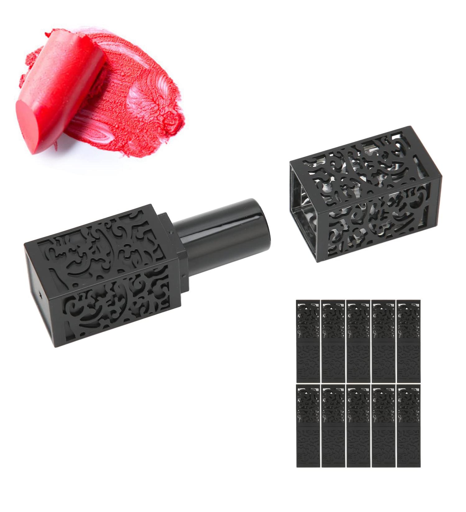 10Pcs Brrnoo Lipstick Tubes - DIY Refillable Portable Lip Balm & Gloss Bottles for Travel Makeup | Multi-Purpose Hollow Design - Buy Online on GoSupps.com
