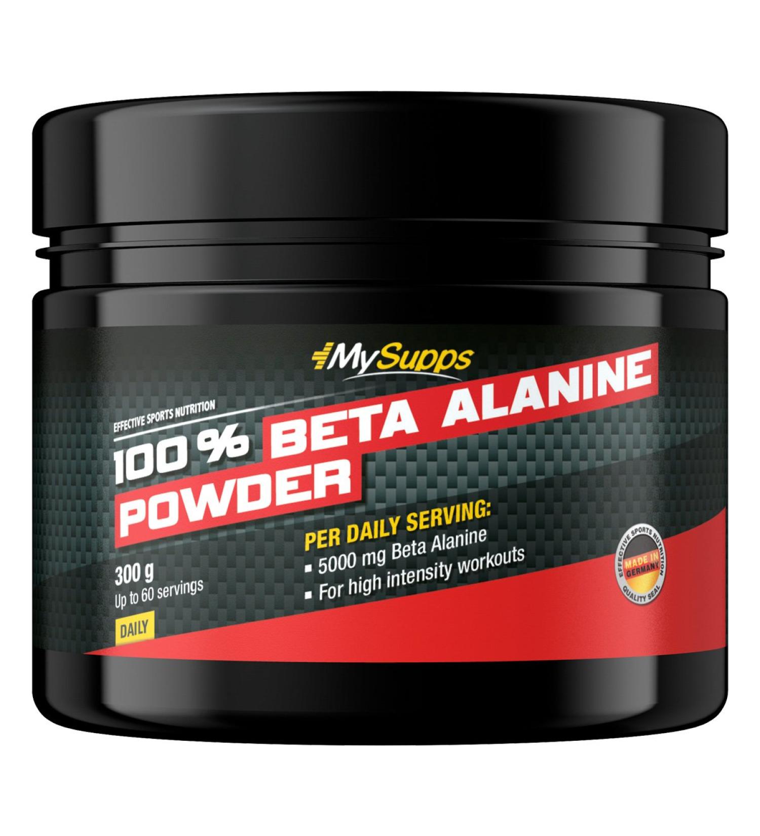 My Supps 300g beta -alanine powder high - amino acid powder with 5000mg beta -alanine & vitamin B6 per portion - pre workout supplement made in germany 300 g (1 Pack)