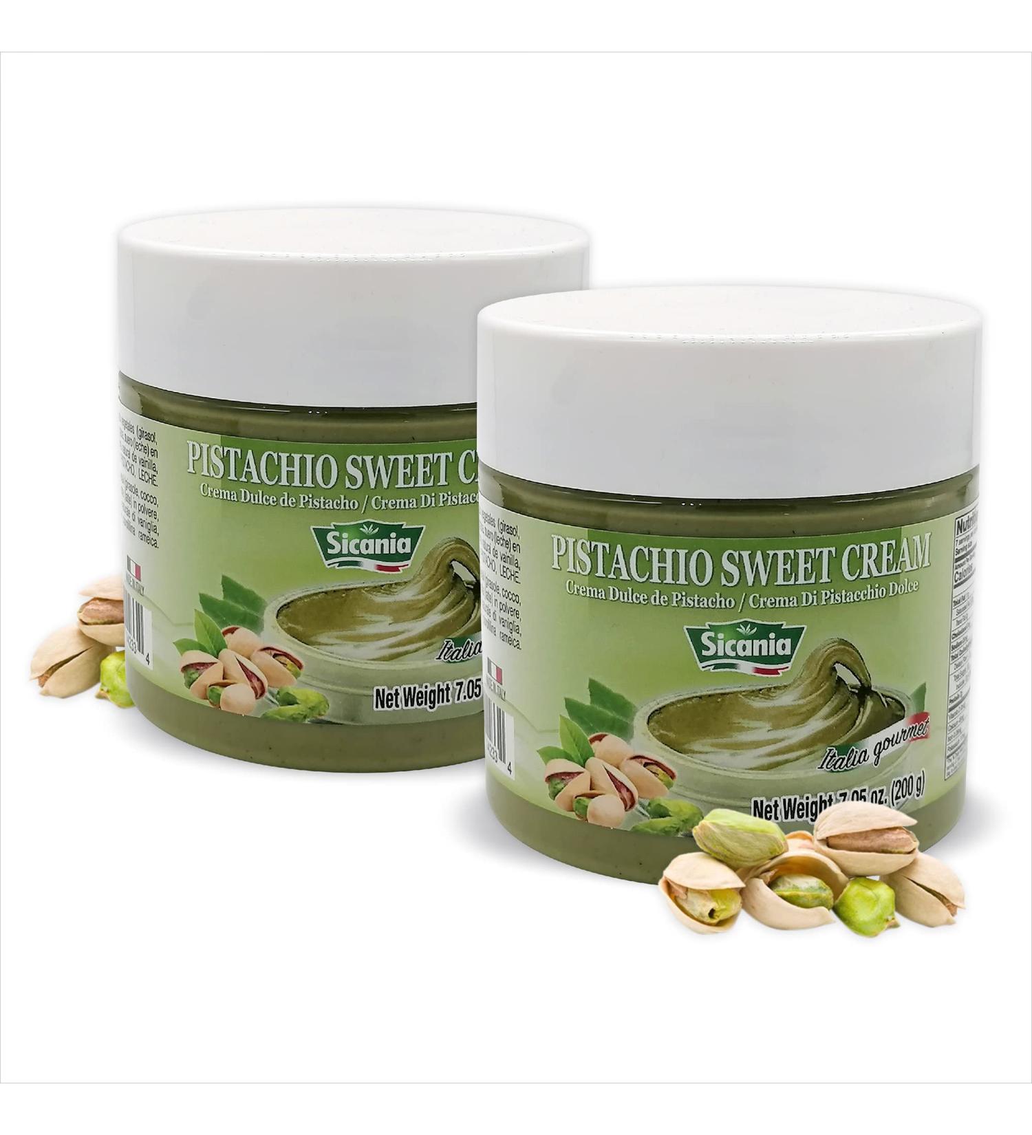 Sicania Sicilian Pistachio Cream Spread 200g | All-Natural, Gluten-Free, Gourmet Italian Recipe | Ideal for Desserts, Baking & Breakfast | Smooth Texture | Perfect Gift for Foodies - Buy Online on GoSupps.com