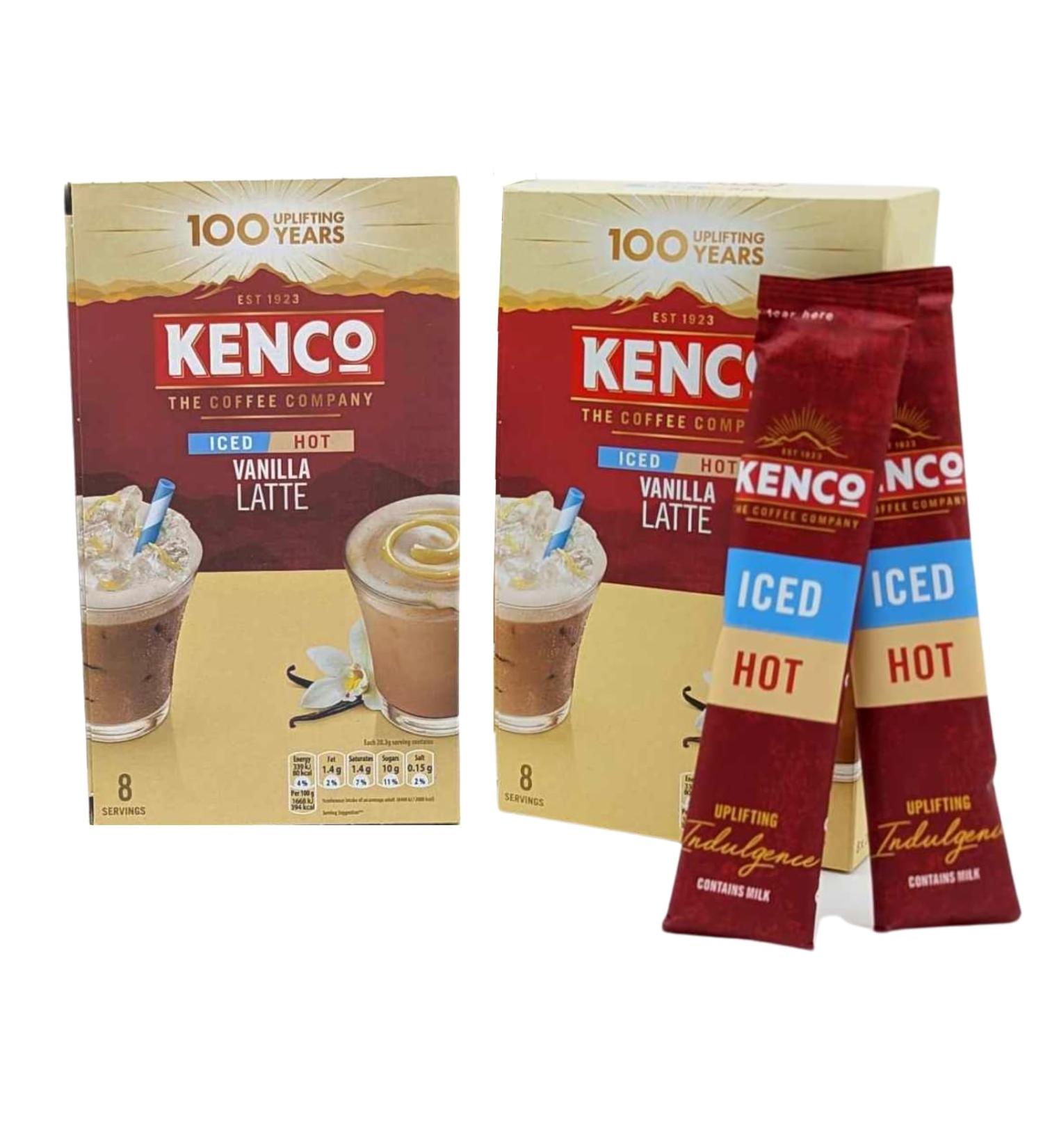 Coffee Multipack With 2x Kenco Vanilla Latte Iced/Hot Instant Coffee 162.4g 8 per pack - Kenco Hot/Iced Coffee On the Go Instant Coffee Sachets - Buy Online on GoSupps.com