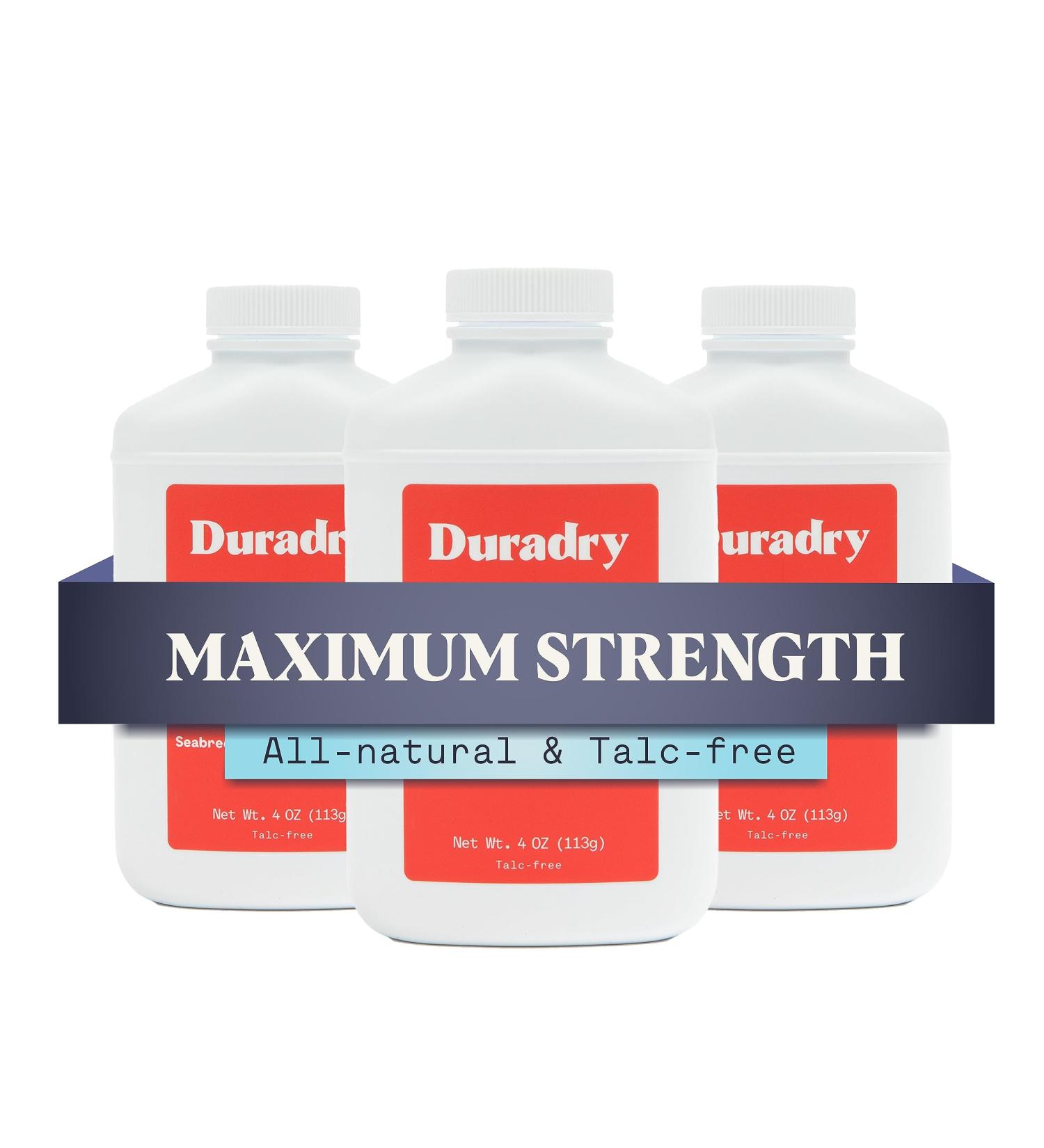 Duradry Body Powder for Men & Women - Talc-Free Helps Control Sweating and Odor Reduces Chafing Natural Powder for Skin Lightly Scented Made with Non-GMO Cornstarch - 4 oz Pack of 3 4 Ounce (Pack of 3) - Buy Online on GoSupps.com