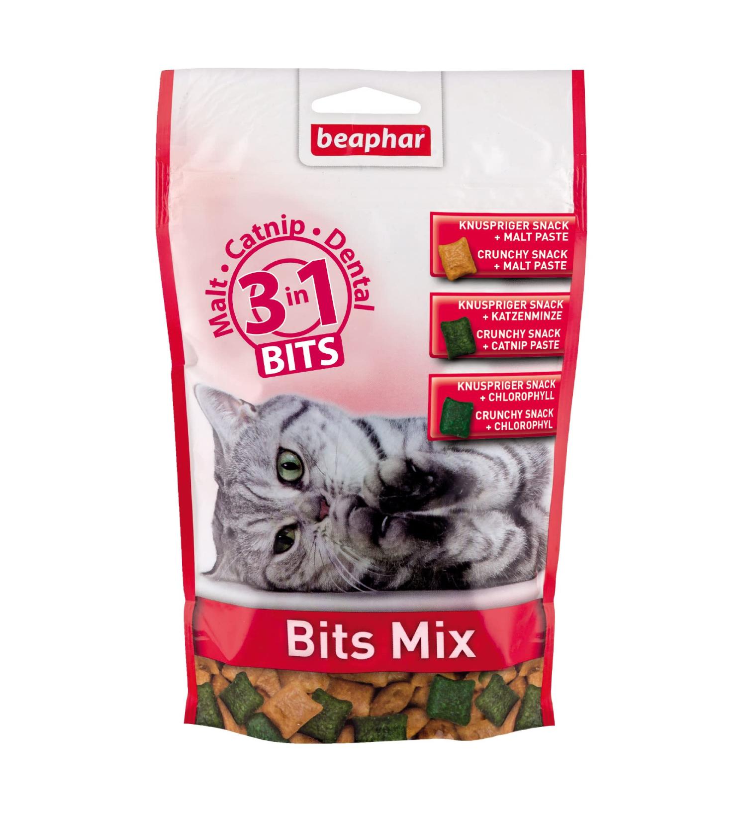 BEAPHAR Bits Mix for Cats - Malt Paste Catnip & Vitamins for Health Dental Care - 150g - International Shipping Available - Buy Online on GoSupps.com