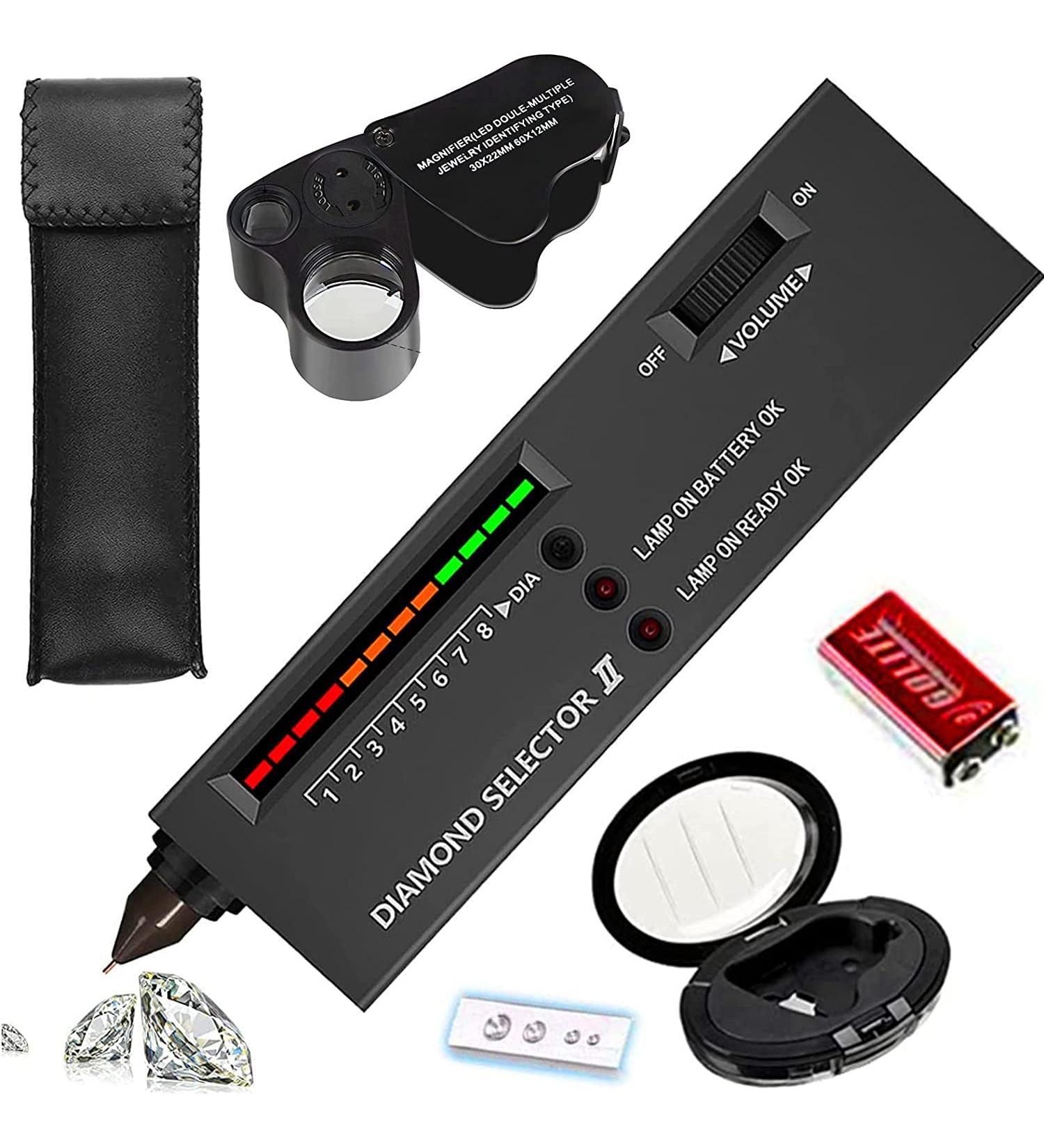 Mollo High Accuracy Diamond Tester + 30X60X Jewelry Eye Loupe Combo | Gem Testing Tool for Novice and Expert - DT-1 - Buy Online on GoSupps.com