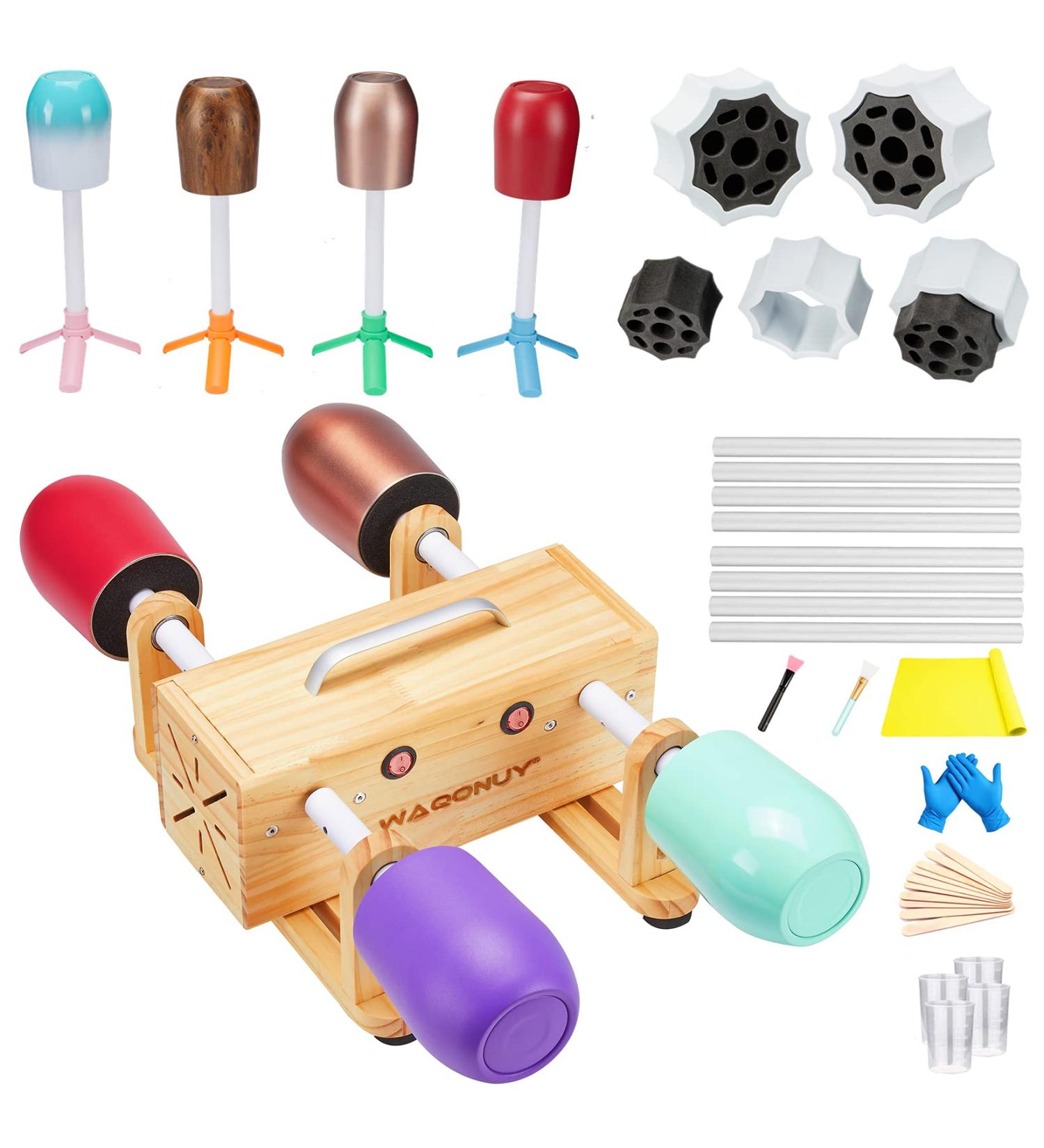 4 Cup Turner for Crafts Tumbler Epoxy Glitter - 4 Arms Cuptisserie Kit for DIY Cup Spinner Machine - Buy Online on GoSupps.com