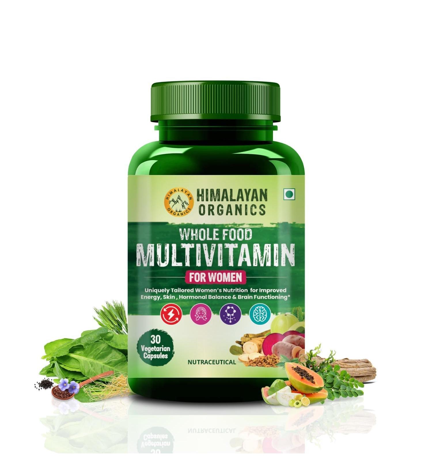 Generic Whole Food Multivitamin for Women with Vitamin B1 B2 B3 B5 B6 B7 B9 B12 C D E Calcium Magnesium Zinc | - 30 Veg Capsules - Buy Online on GoSupps.com