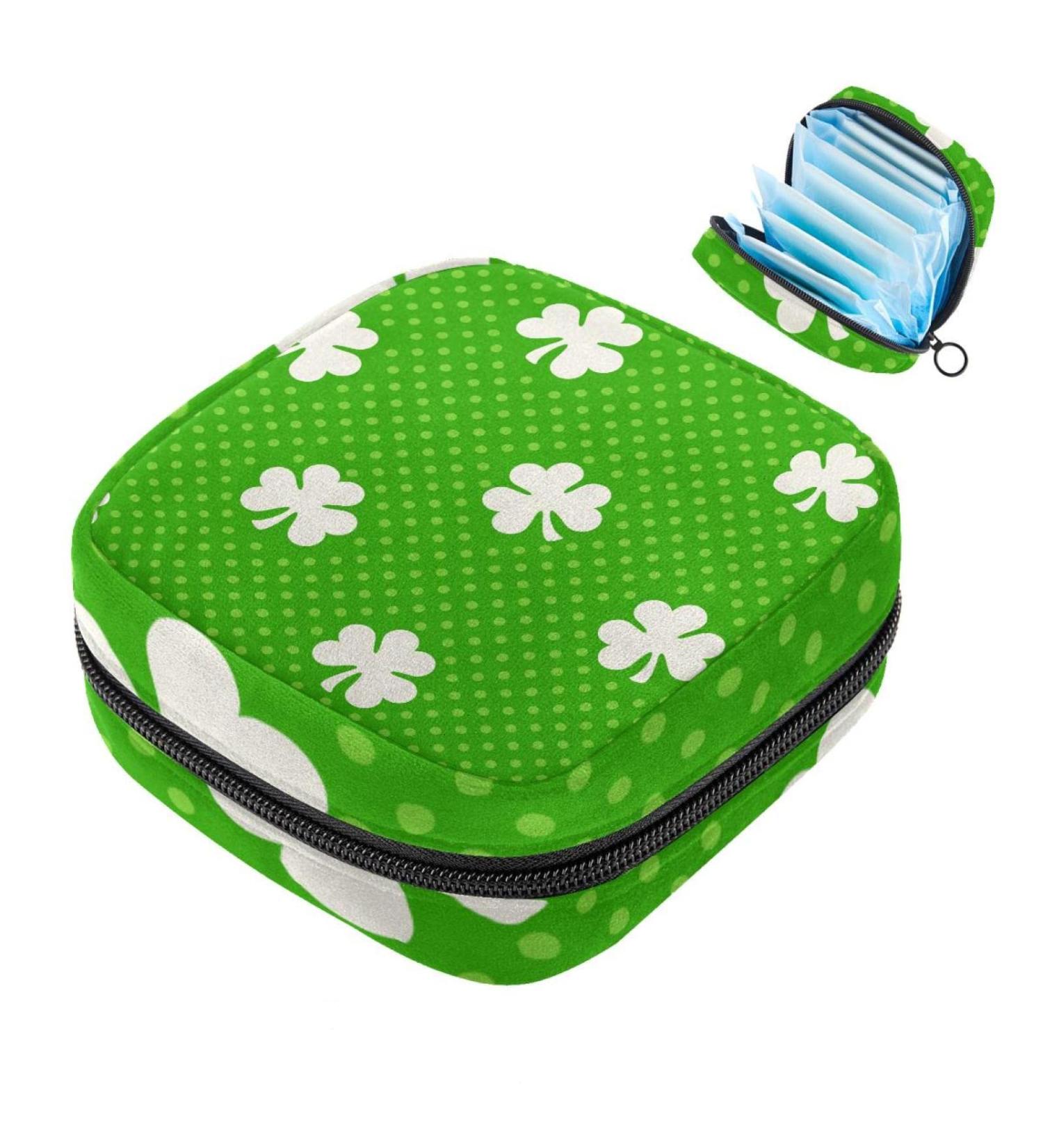Shop Women's Binding Bags - Irish Cloverleaf Pattern Tampon Storage Multi Zip Pocket Design - Buy Online on GoSupps.com
