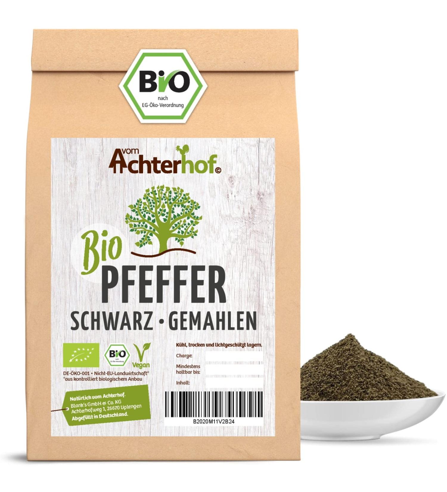 Buy Organic Black Pepper 200g | Premium Quality Spices | Fresh Aroma & Rich Flavor | Achterhof Organic Range - Buy Online on GoSupps.com