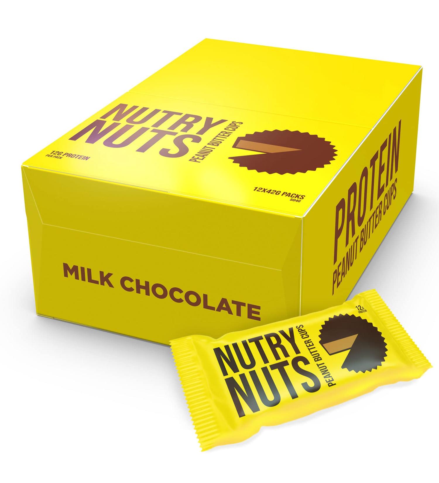 Nutry Nuts Milk Chocolate Peanut Butter Cups 12x42g Original - Buy Online on GoSupps.com