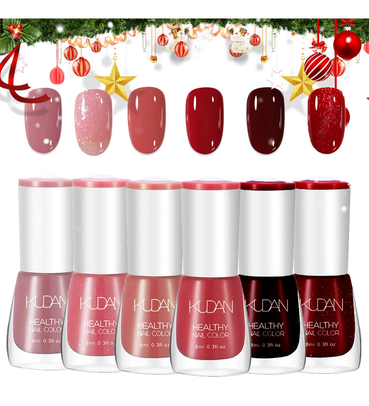 6PCS Red Nail Polish Set Nail Varnish - Quick Dry & Long Lasting Glitter Nail Varnish - Non-Toxic Water Based Holographic Nail Polish - No Need UV Nail Paint for DIY Nail Art Manicure at Home 8ML(Red) - Buy Online on GoSupps.com
