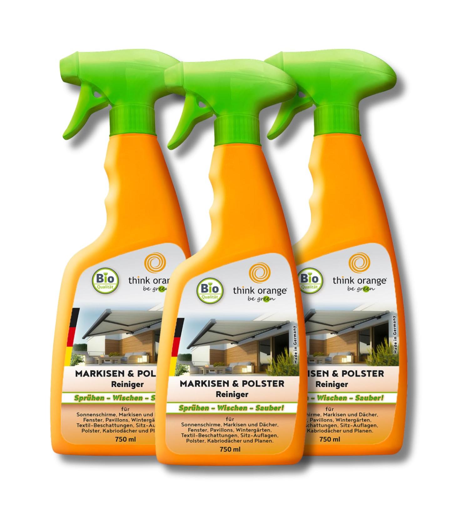 Bio upholstered cleaner (3x750ml) |Upholstered furniture car seats & awnings |powerful cleaning & strong |Carpet cleaner |Removes residues & smells |odorless |Think Orange Be Green 3x 750ml
