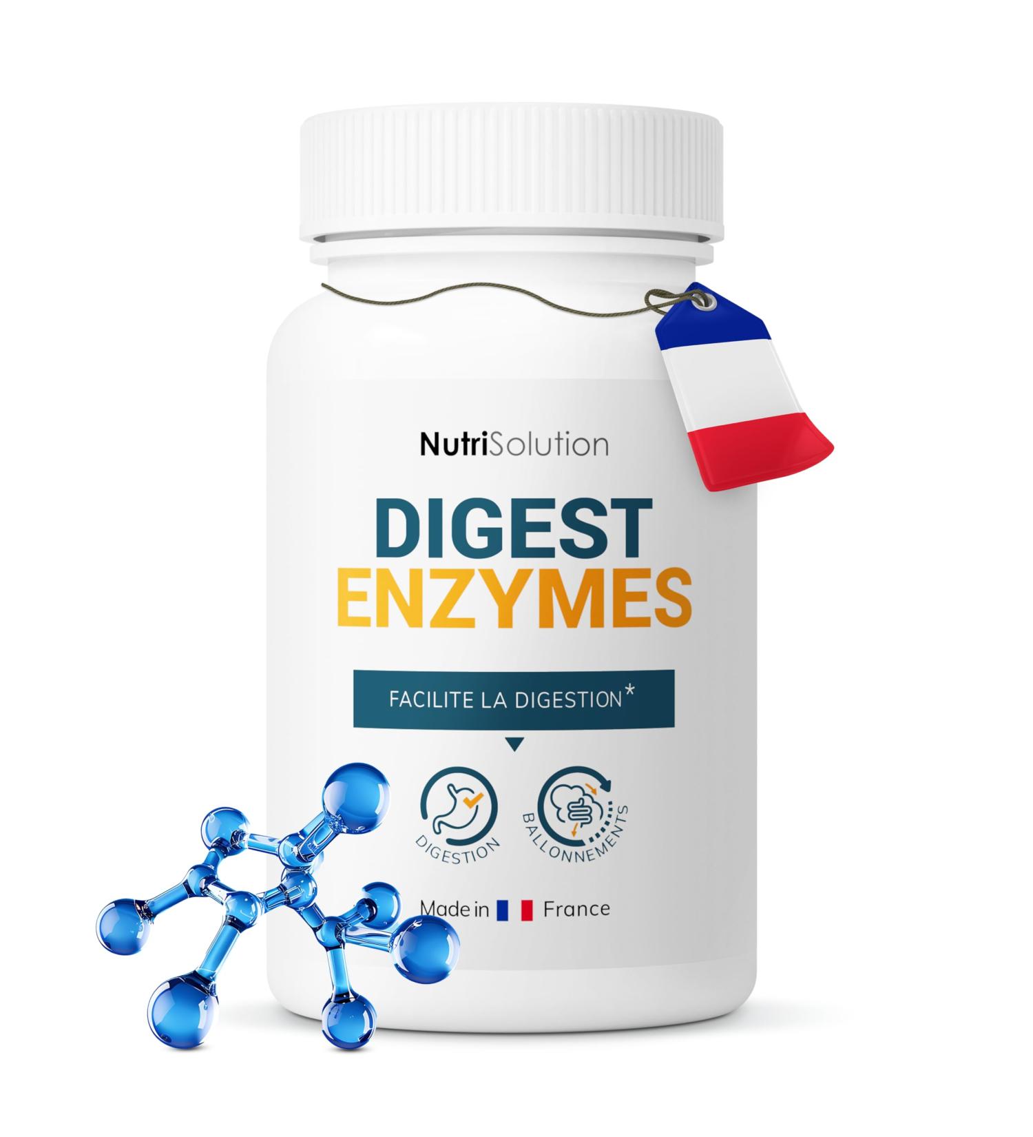 Digest Enzymes: Complete Digestive Support - 7 Enzymes Mix for the Digestion of Protein Fat Carbohydrates and Fiber - Can Help Reduce Bloating and Gas - 30 Capsules (1)