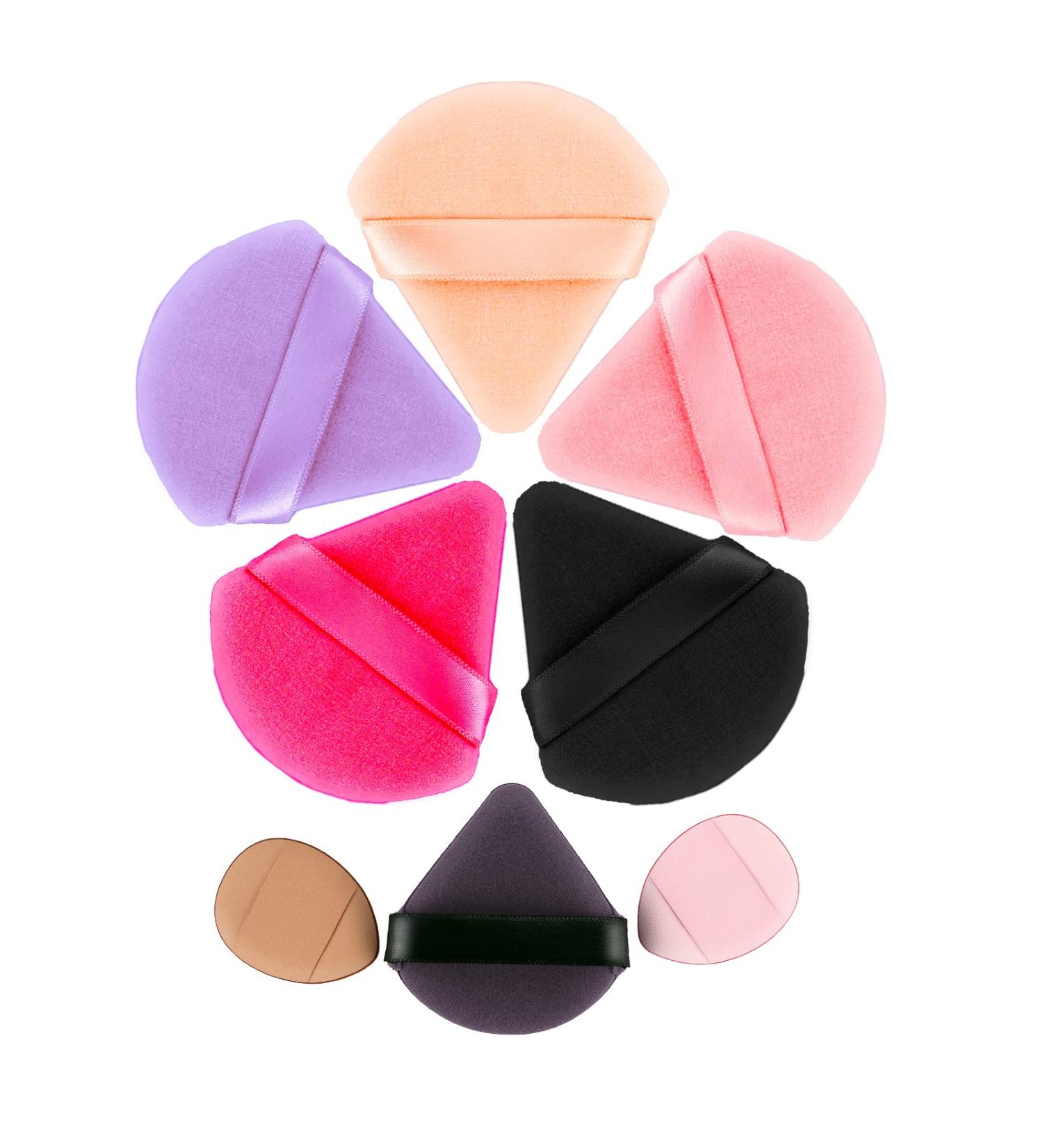 8-Pcs Triangle Powder Puff Set for Makeup | Ultra-Soft Velour Mini Puffs | Ideal for Loose Powder & Setting | Face & Under Eye Cosmetic Applicator - Buy Online on GoSupps.com