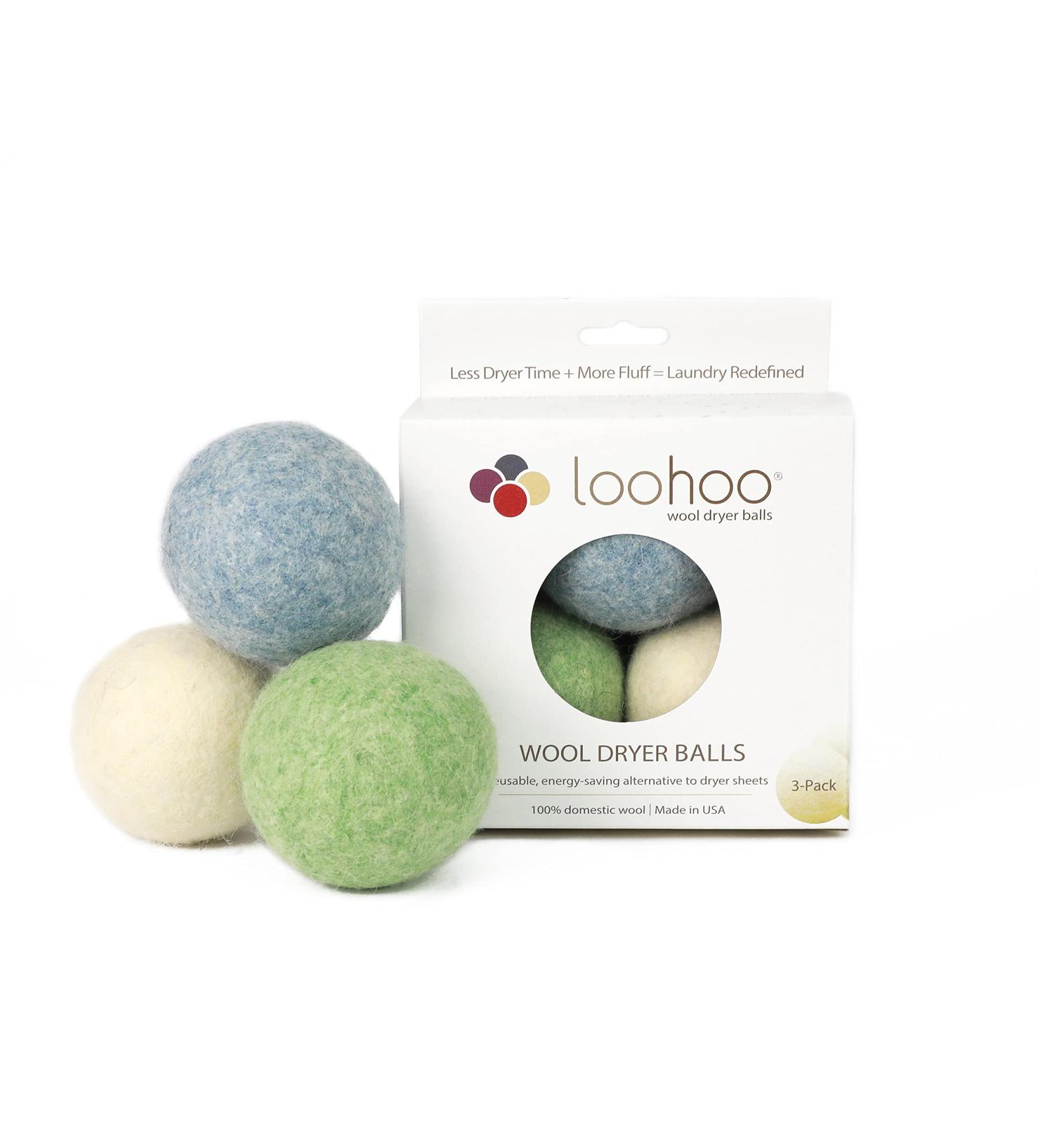 Natural Wool Dryer Balls - Deluxe 3-Pack Eco-Friendly Alternative to Dryer Sheets Made in USA - Random Colors - Buy Online on GoSupps.com
