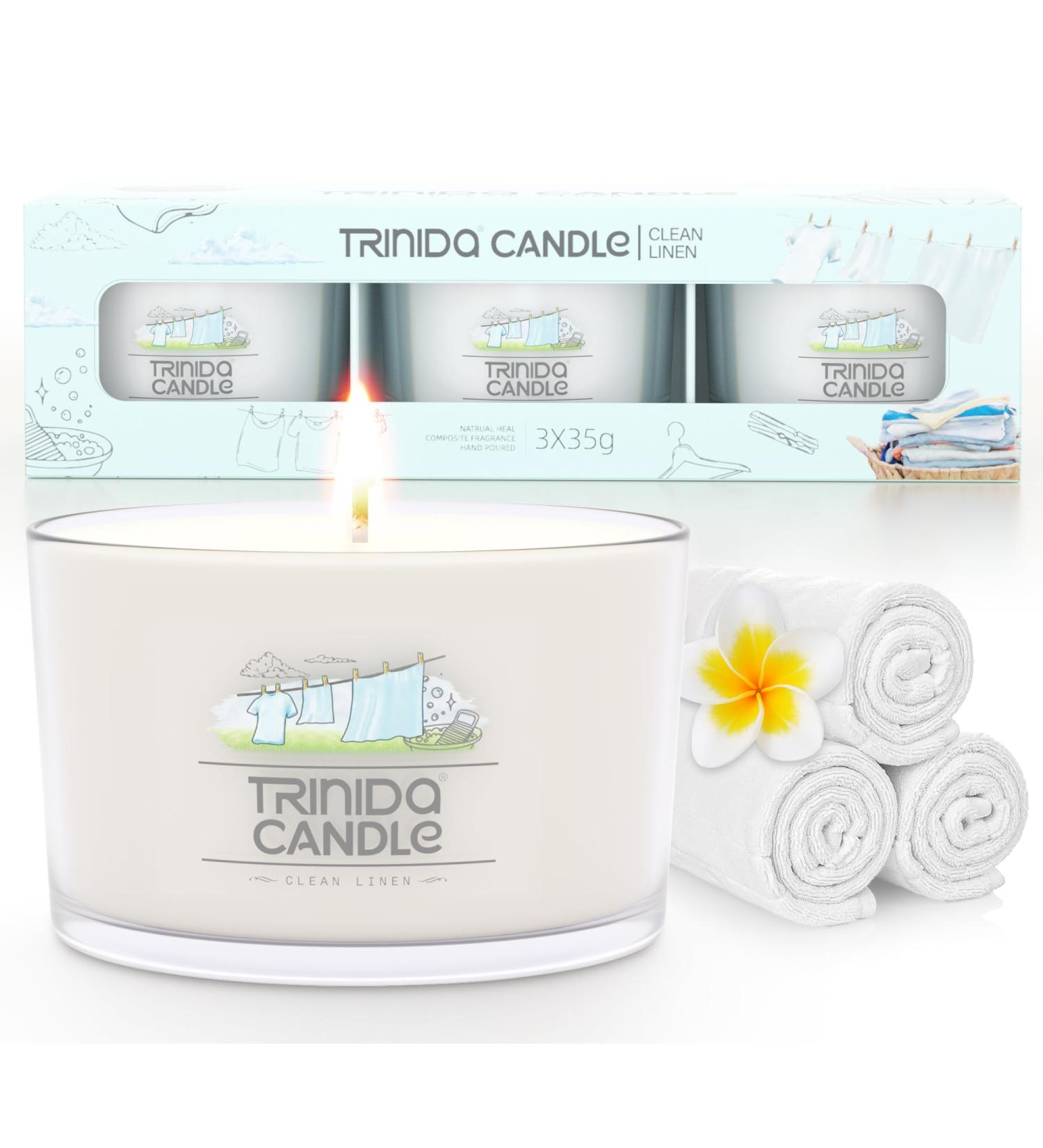 TRINIDa Fresh Linen Scented Candles Gift Set - 17 Variants, 3 White Filled Votives - Ideal Gifts for Women | Sweet Home Collection - Buy Online on GoSupps.com