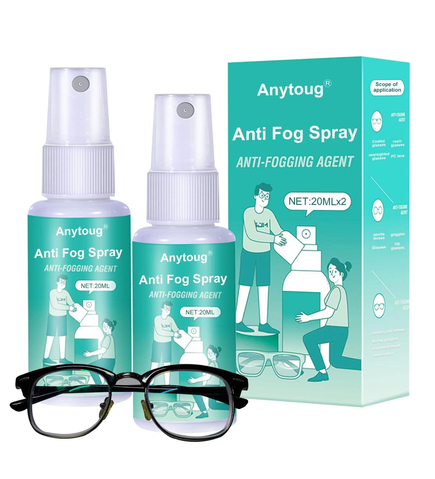 2-Pack Anti Fog Spray for Glasses & Lenses - Quick & Long-Lasting Formula for Goggles, Ski Masks, Mirrors, Windows & Windshields - Buy Online on GoSupps.com