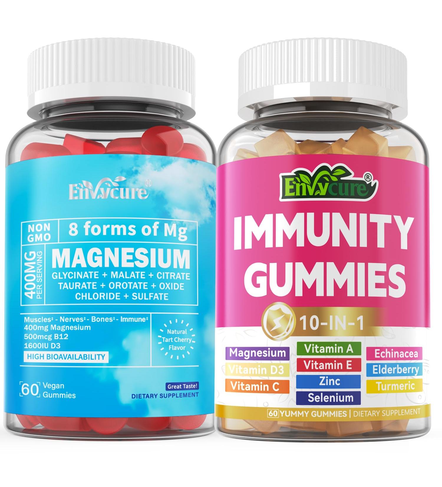 envycure Magnesium Gummies 400mg + Immune Support Gummies - Buy Online on GoSupps.com