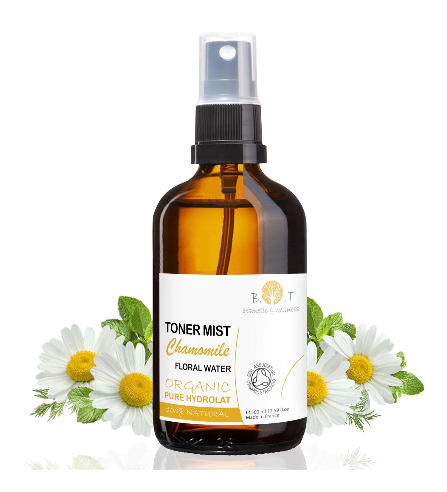 B.O.T cosmetic & wellness BIO Organic Roman chamomile water. Chamomile Water Sensitive Skin Care (Face & Body) Baby Hair & Home. 100% natural and pure facial tonic - 500 ml - Buy Online on GoSupps.com