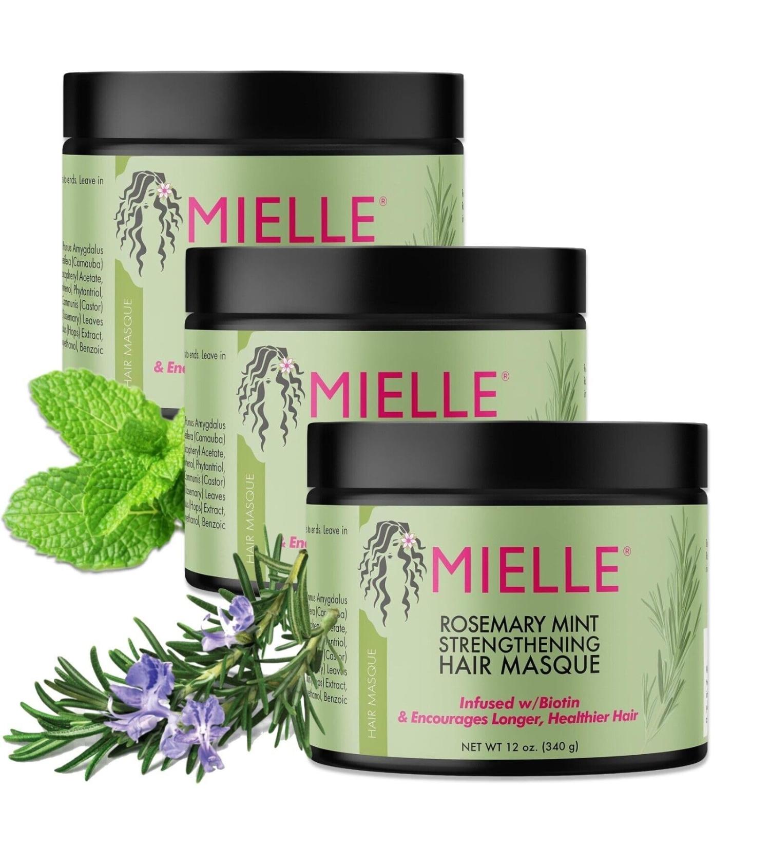 P-Beauty Rosemary & Mint Strengthening Hair Mask 3x340g Hair Growth Care | For Damaged Straight & Curly Hair Reduces Hair Loss Moisturizing Mask - Buy Online on GoSupps.com