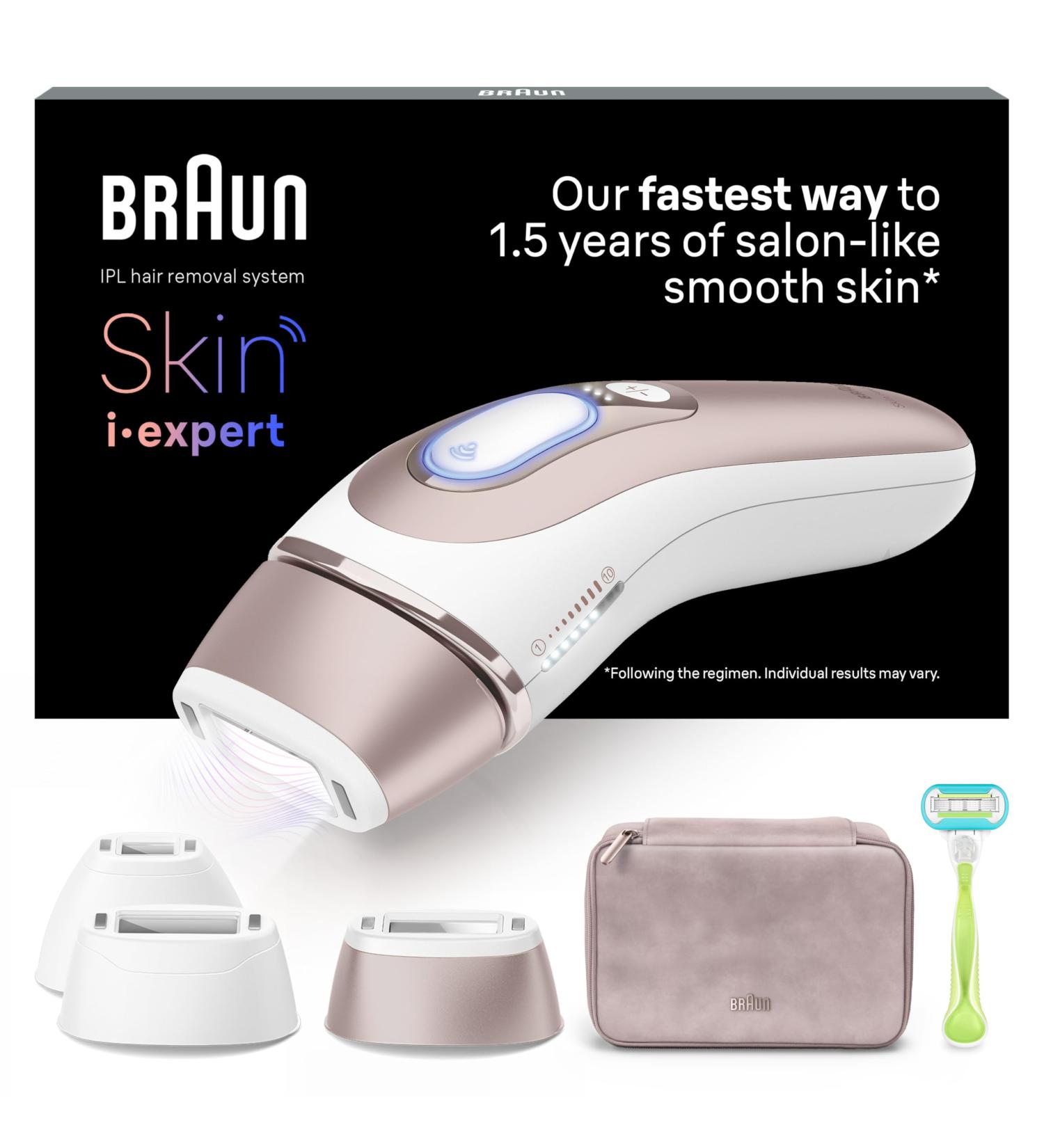 Braun Smart IPL Skin i Expert at Home Hair Removal Laser Hair Removal Alternative Smart IPL with Exclusive Free App Pouch Venus Razor 3 Heads for Face and Body 1 Year of Smooth Skin PL7253 - Buy Online on GoSupps.com