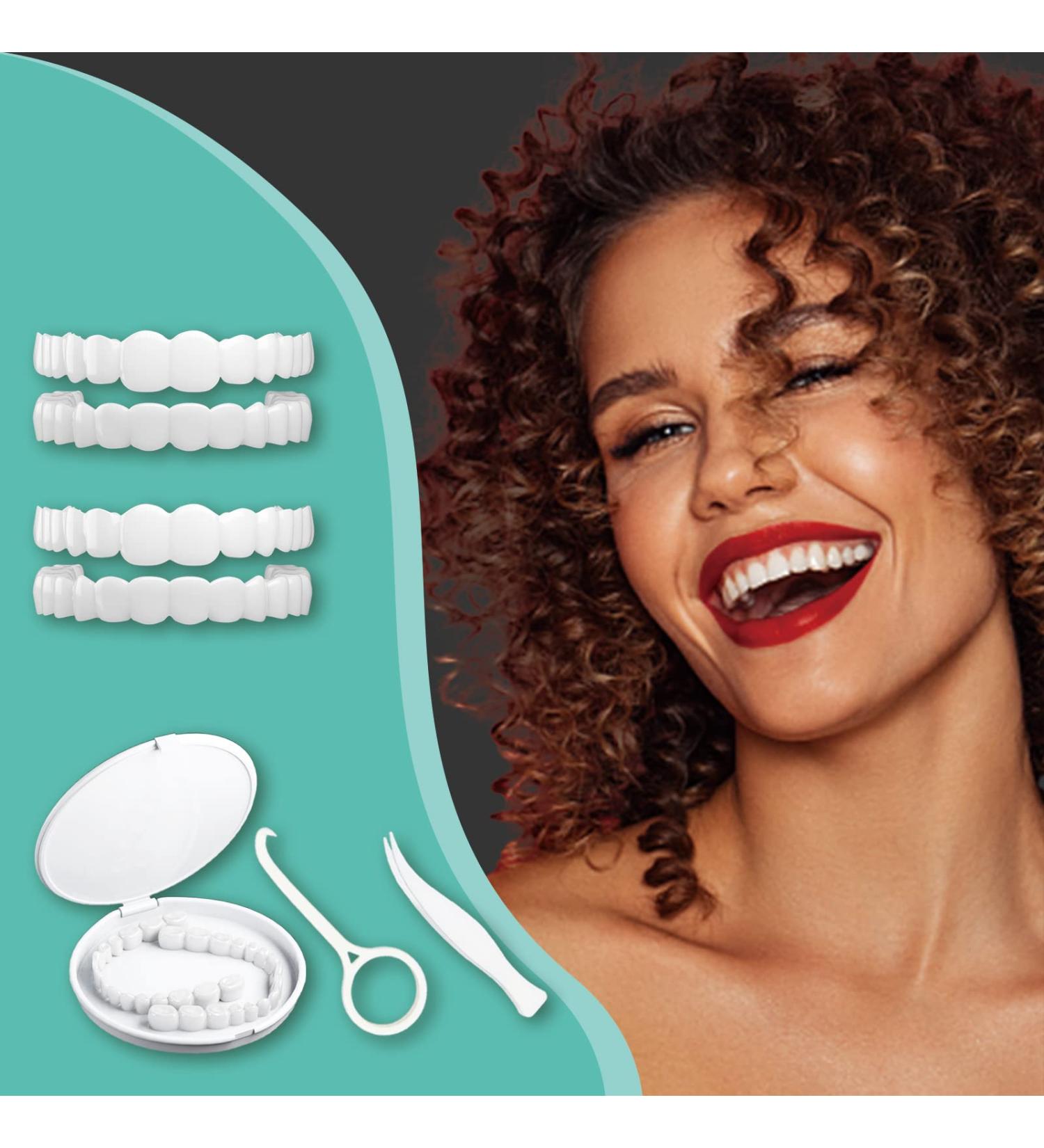 Buy 2 Pairs Snap-On Dentures for Women & Men - Veneers for Missing Teeth | Comfort & Confidence in Every Smile - Buy Online on GoSupps.com