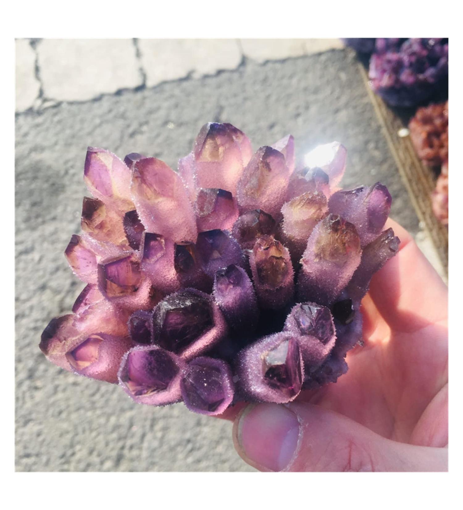 Natural Crystal Cluster Amethyst Specimen Purple Quartz Reiki Stone Raw Crystal Home Decor Decoration Gift 300-400g - Buy Online on GoSupps.com