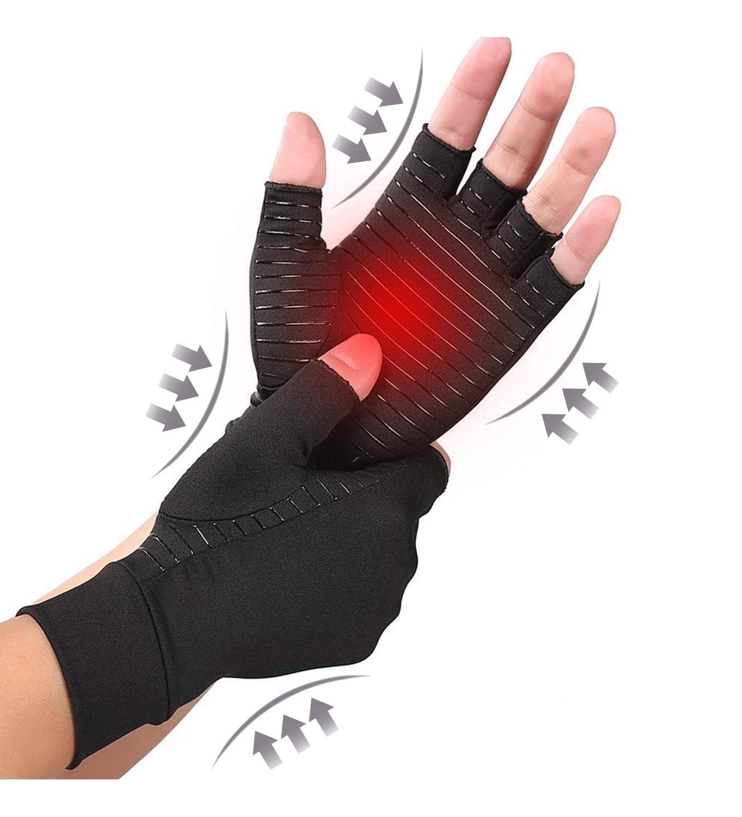 RNAIETY Copper Arthritis Compression Gloves - Fingerless Relief for Arthritis, Raynaud's, Carpal Tunnel - Women and Men (Small) - Buy Online on GoSupps.com