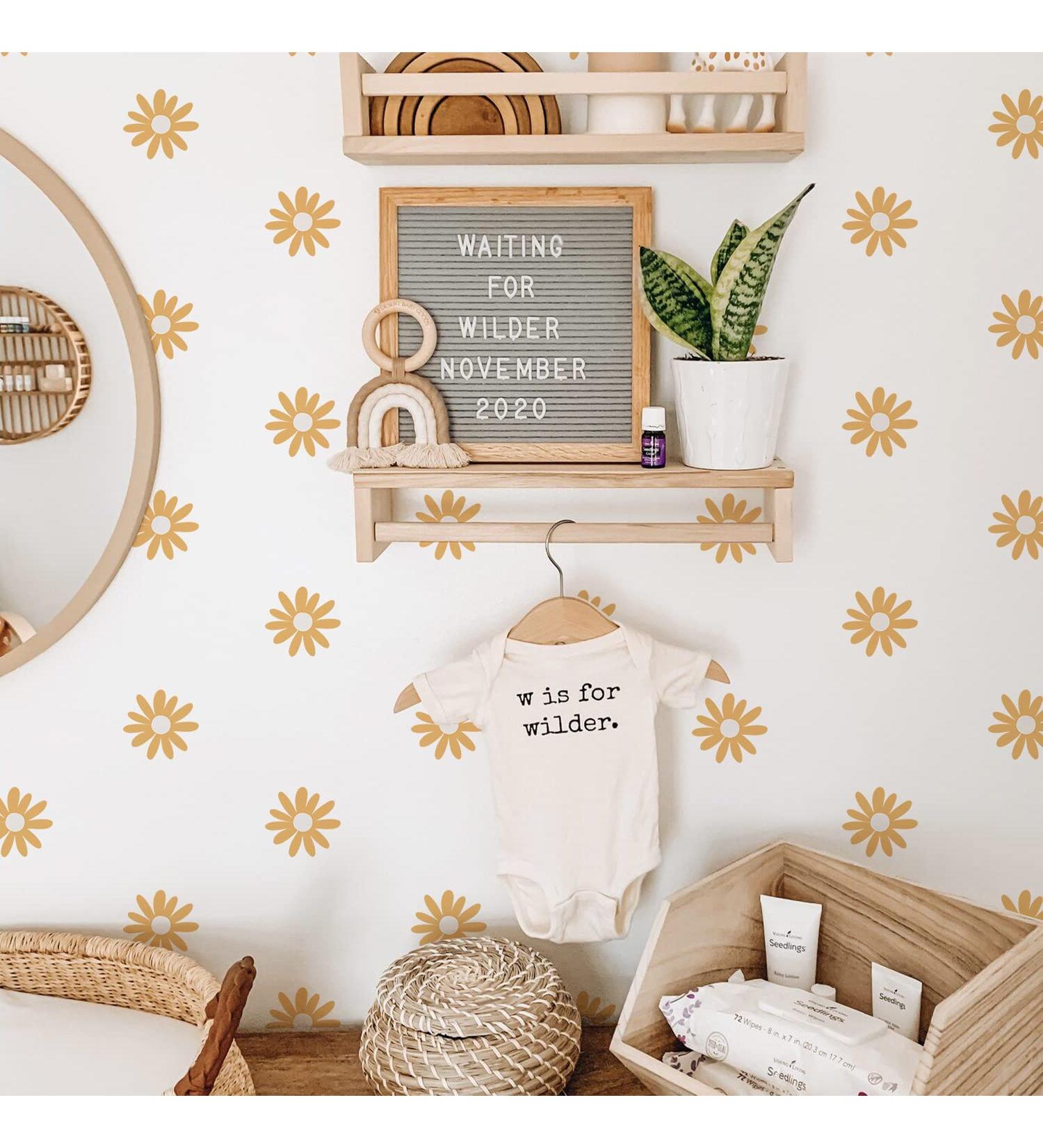 Funlife Yellow Daisy Wall Decal - Peel & Stick Kids Wall Art for Nursery, Bedroom, Playroom - Buy Online on GoSupps.com