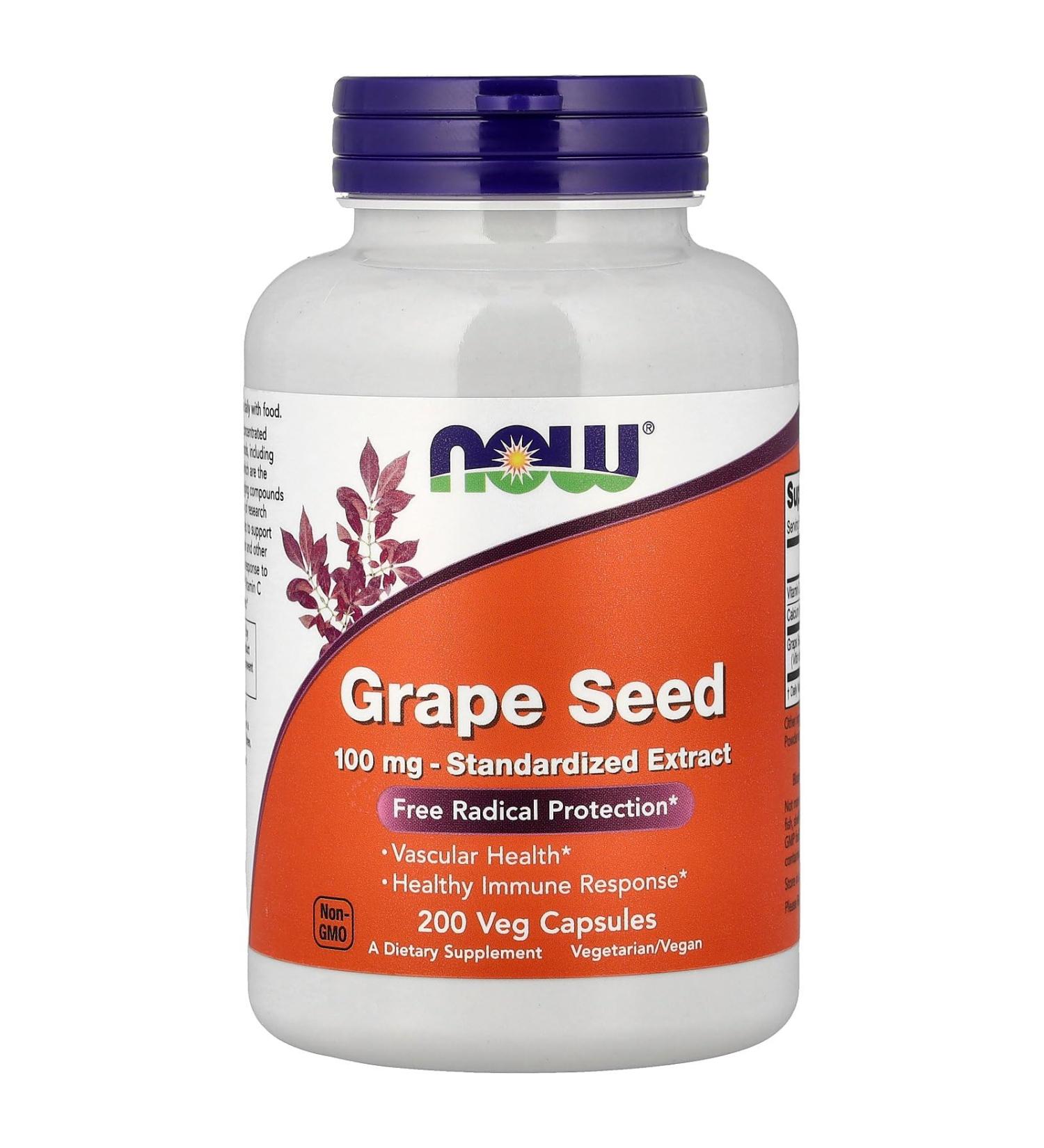 Now Foods Grape Seed Anti 100mg 200 Vcaps