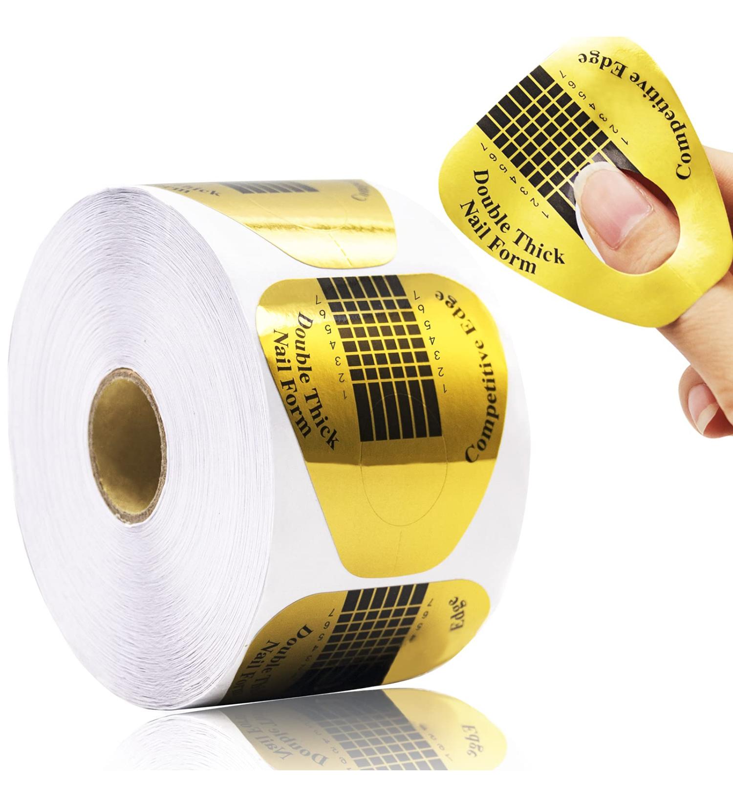 500 Gold Horseshoe Nail Forms for Acrylic Nails | Polygel Nail Extension Forms with Guide Sticker | Gel Nails Art Paper Form for DIY Manicure - Buy Online on GoSupps.com