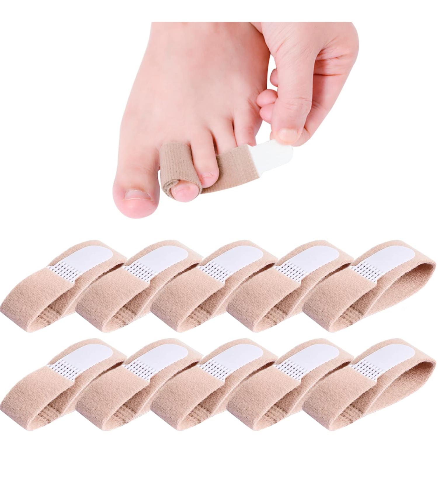 10-Piece Hammer Toe Corrector Kit | Toe Separator & Bandages for Crooked Broken Toes | International Shipping Available - Buy Online on GoSupps.com