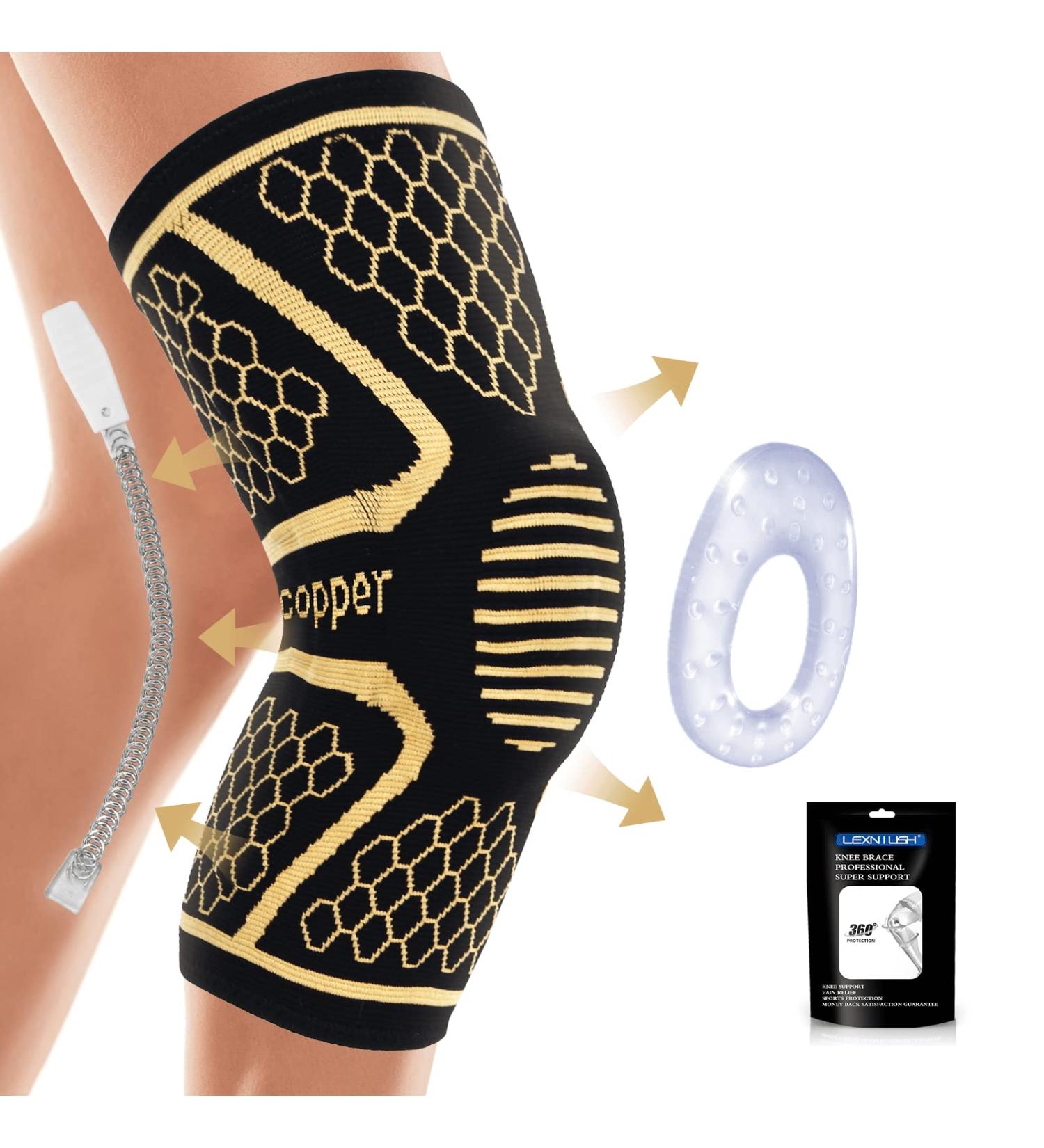 Lexniush Copper Knee Support - Compression Sleeve for Arthritis, Joint Pain Relief, and Sports - Small Size - Buy Online on GoSupps.com